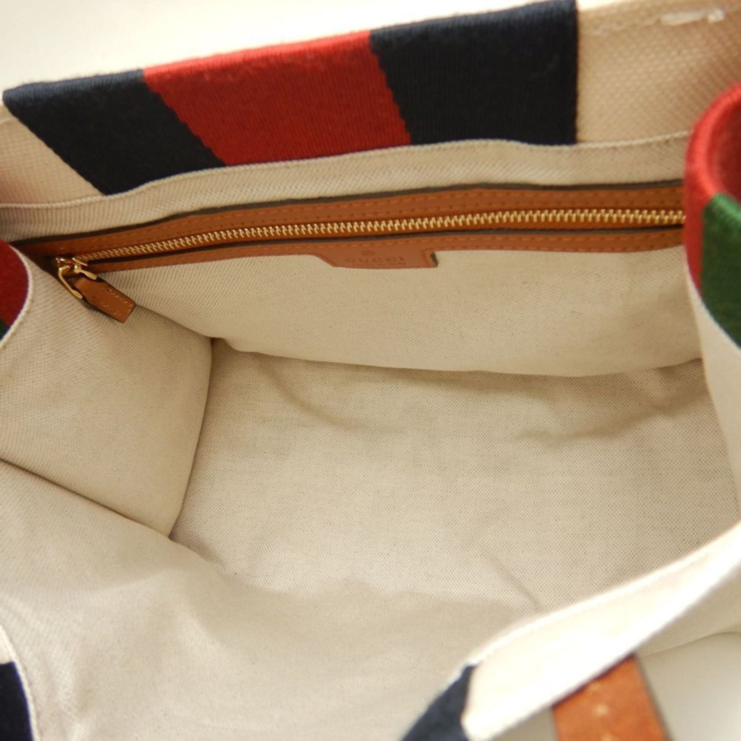 Gucci Brown Ivory Canvas Tote Bag