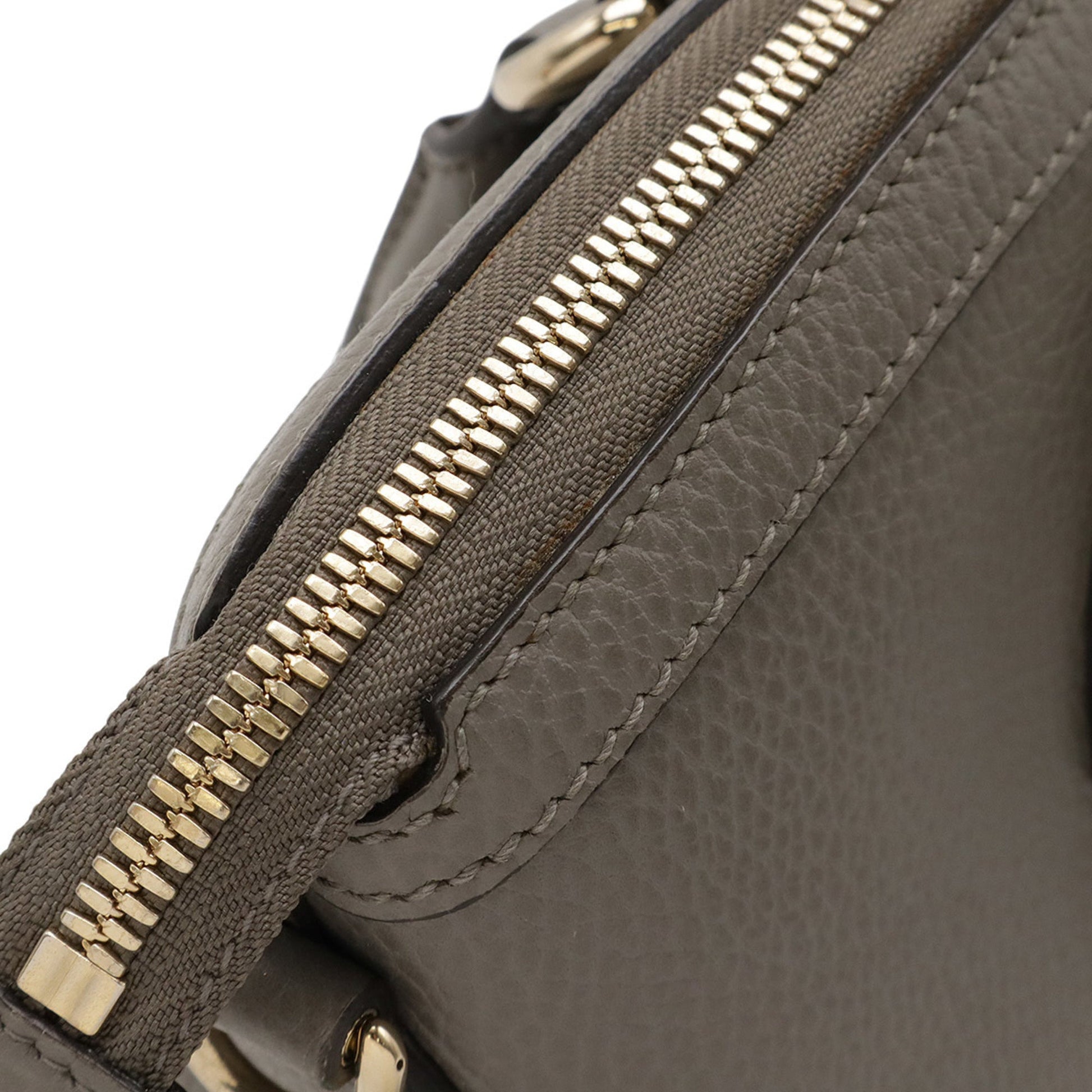 Gucci Gray Leather Handbag Shoulder Bag