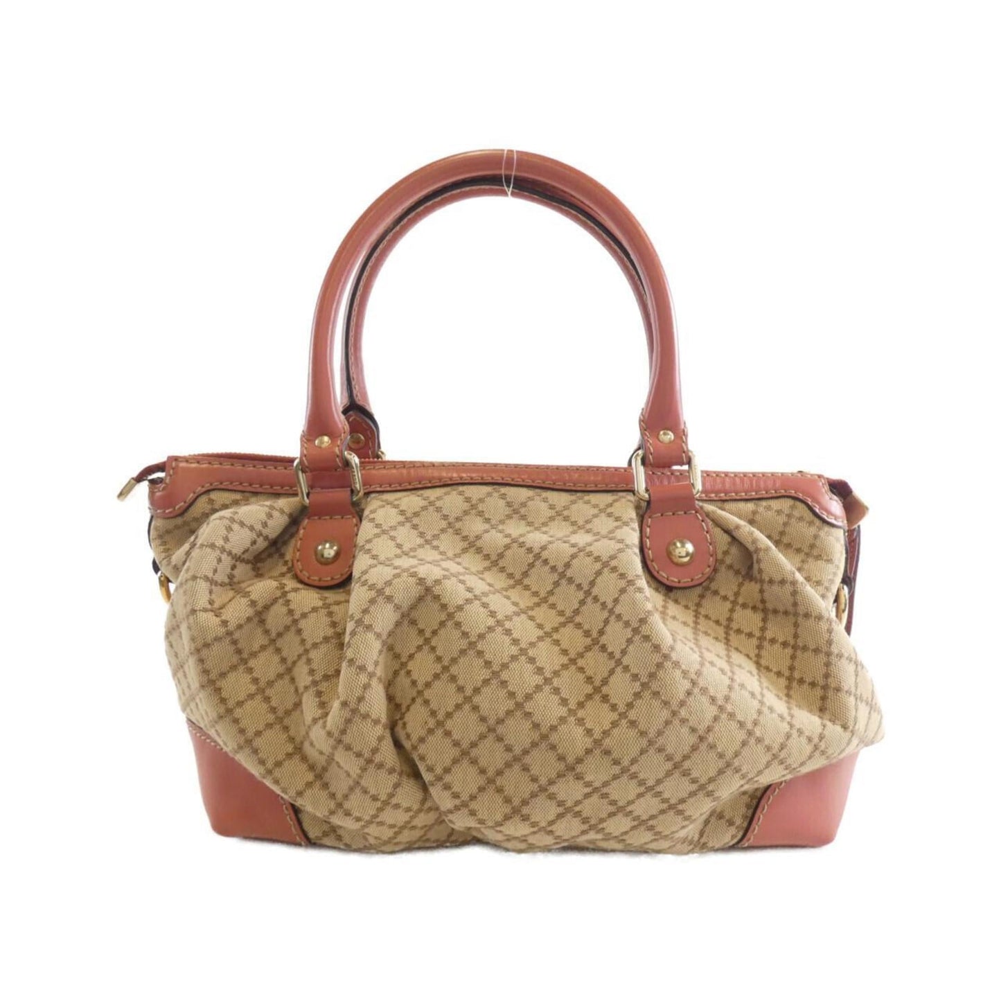 Gucci Beige Pink Canvas Handbag