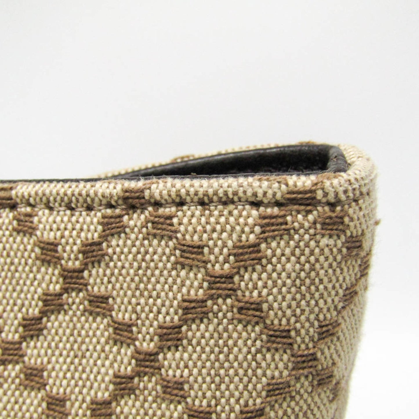 Gucci Diamante Beige Brown Canvas Leather Tote Bag