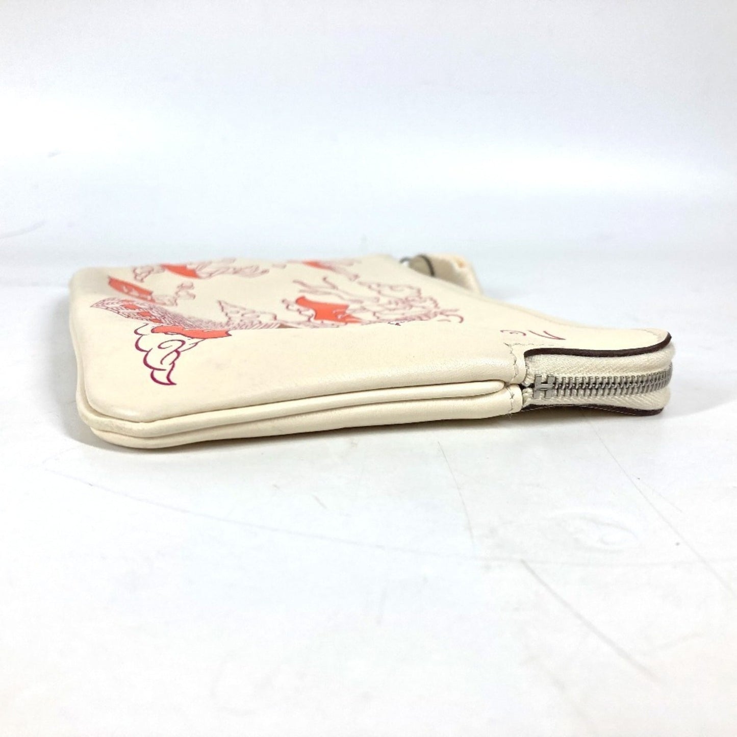 Hermes Ivory Clutch Bag Pouch Leather