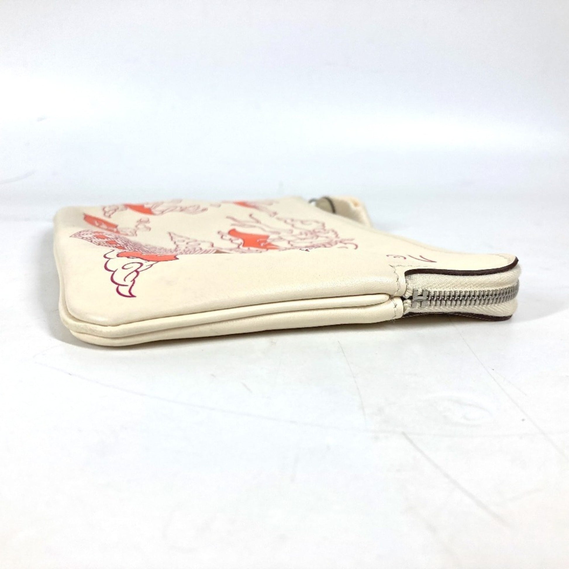 Hermes Ivory Clutch Bag Pouch Leather