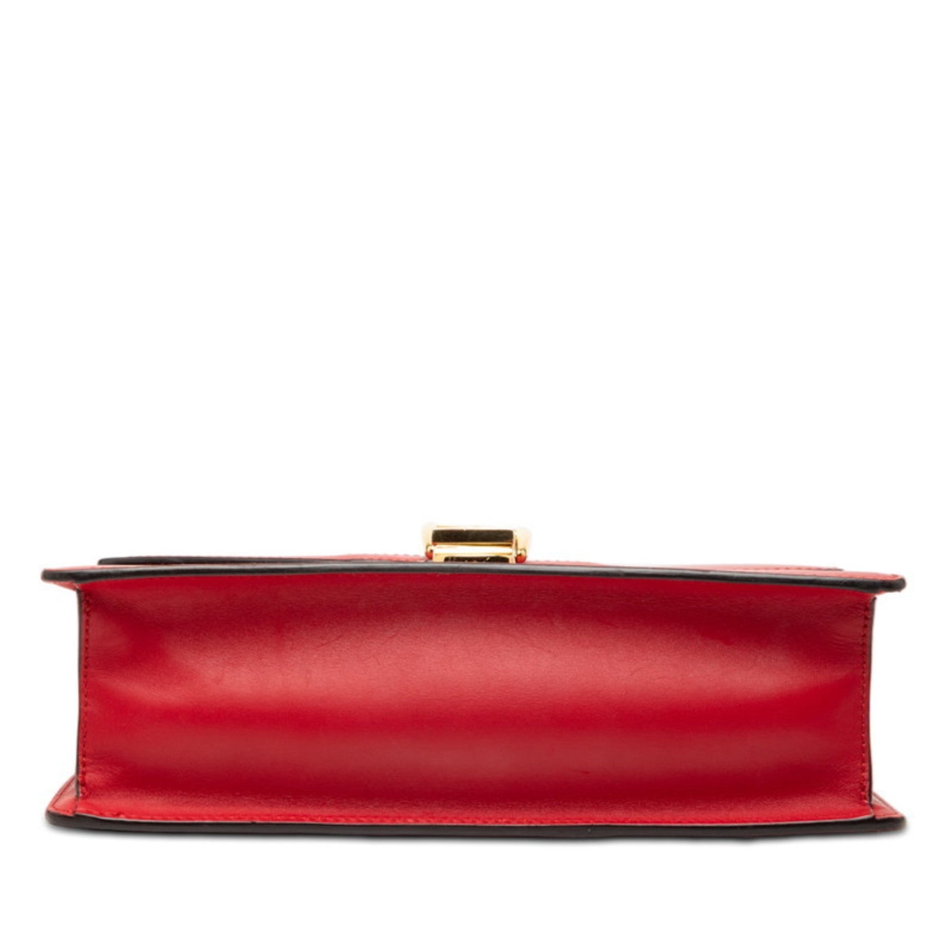 Gucci Red Color Leather Handbag Shoulder Bag