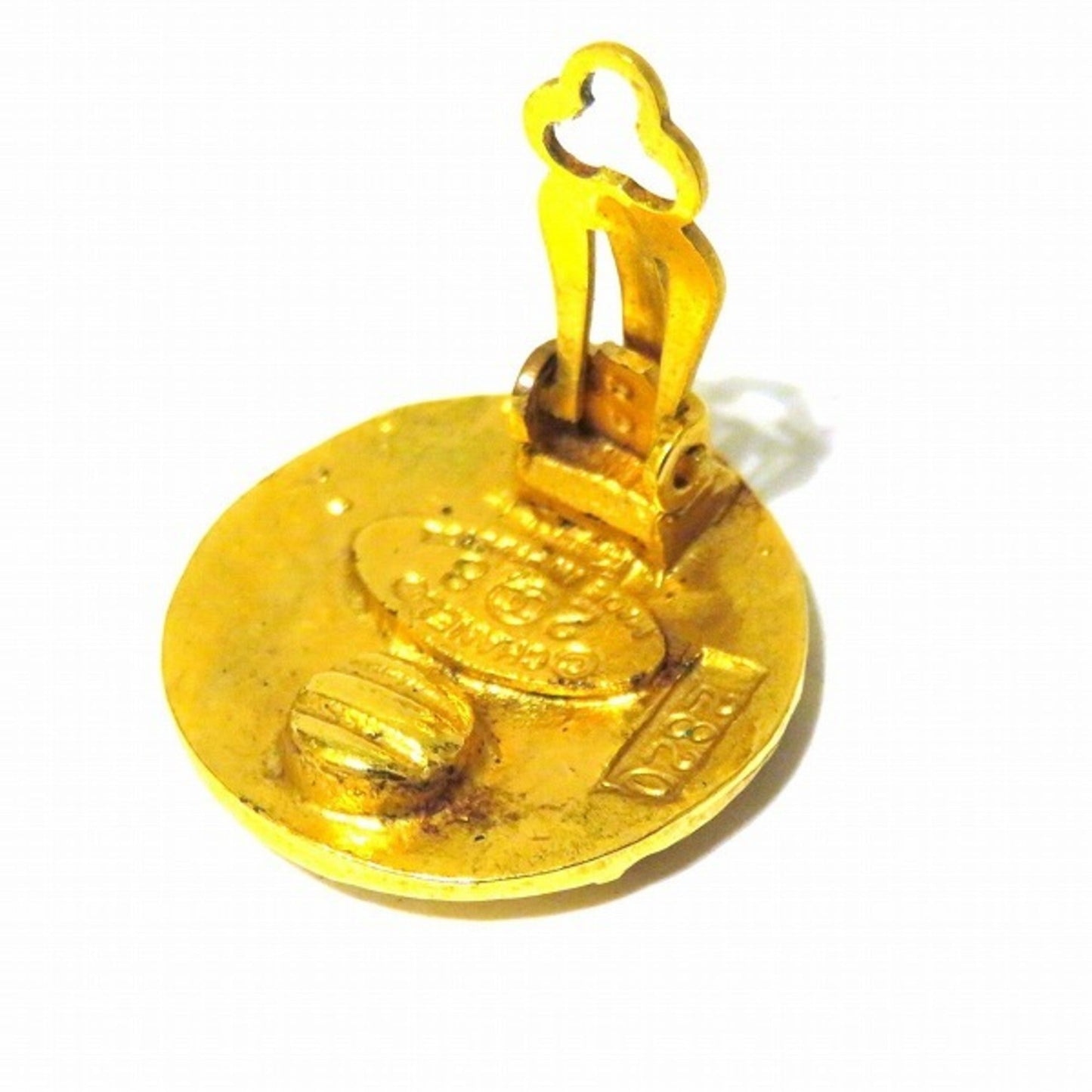 Chanel Coco Mark 28 Earrings Gold Ladies