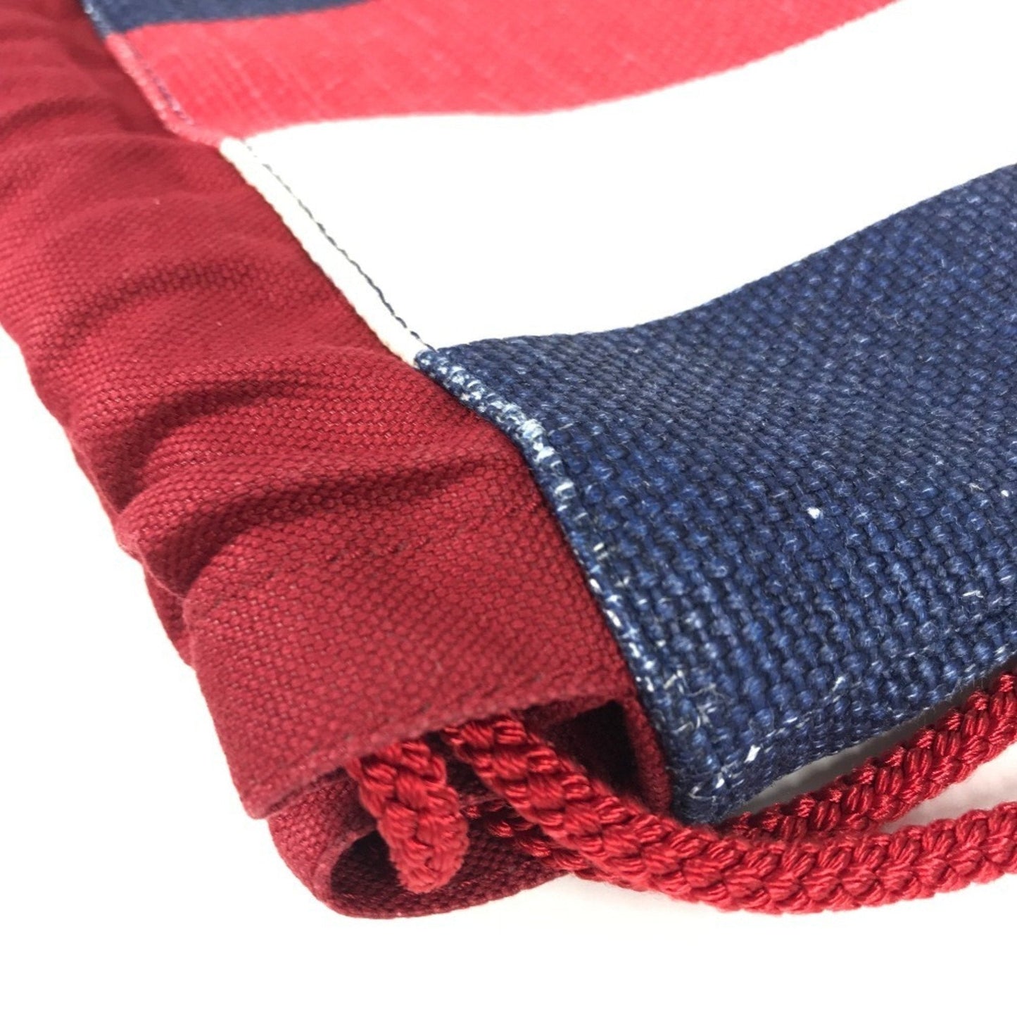Gucci Navy Red Color White Leather Canvas Backpack Handbag Tote Bag