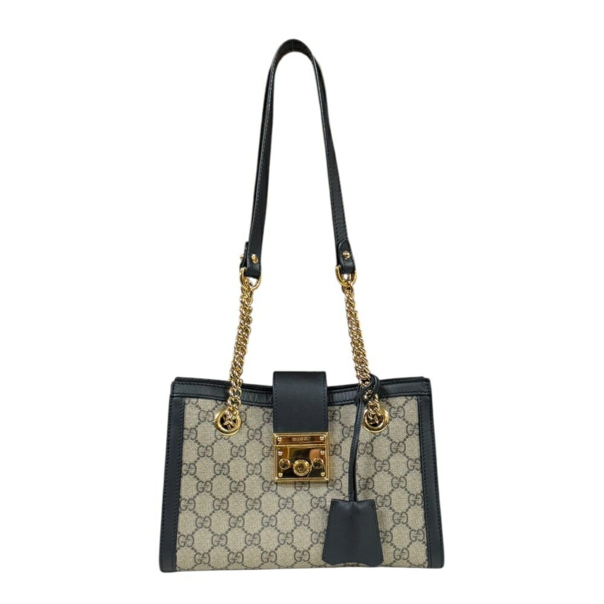 Gucci Beige Black Gg Supreme Shoulder Bag Tote Bag