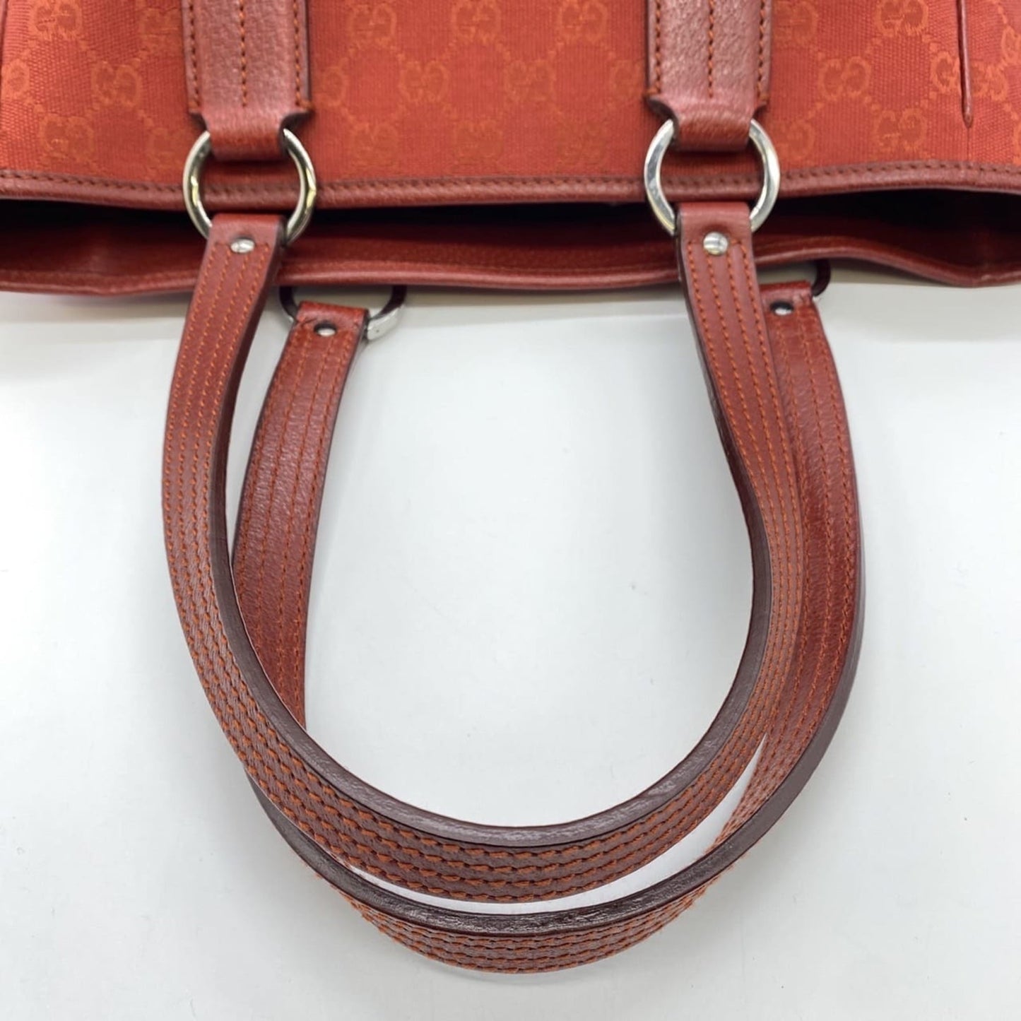 Gucci Red Color Gg Canvas Handbag Tote Bag