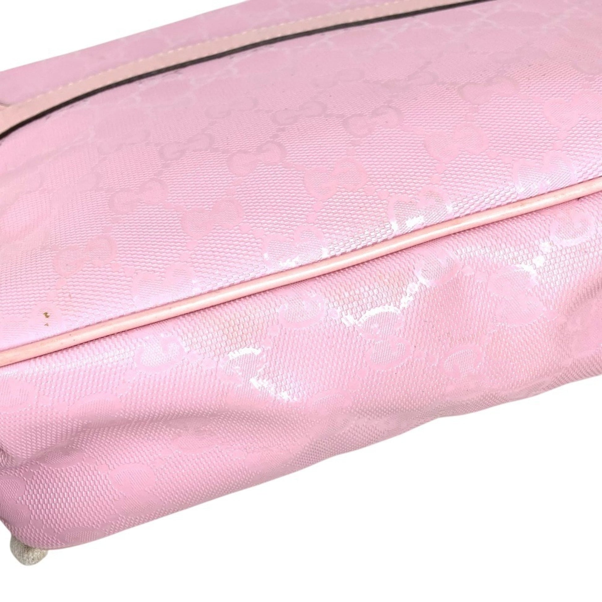 Gucci Gg Imprimé Pink Gg Imprimé Leather Messenger Bag Shoulder Bag