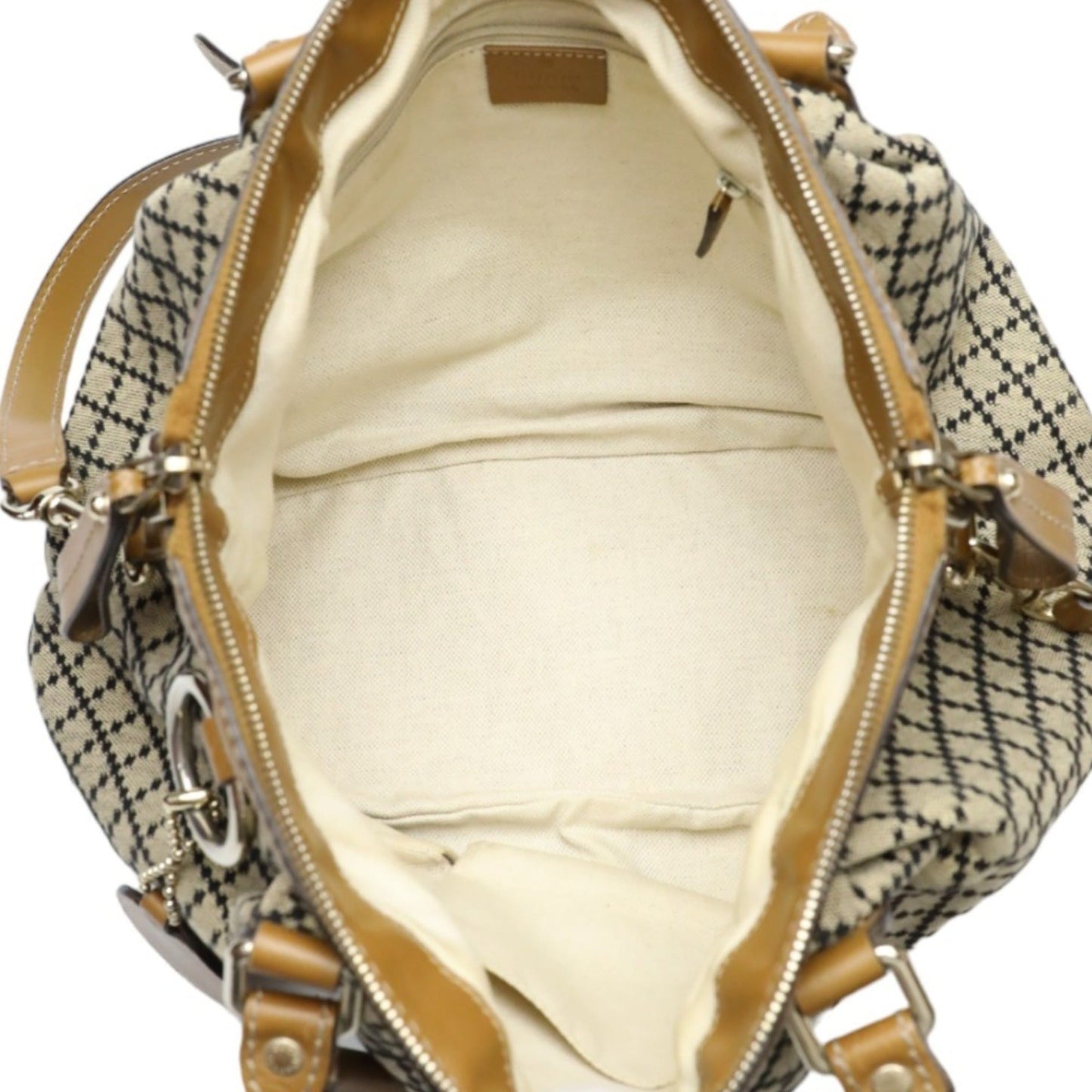 Gucci Beige Brown Canvas Shoulder Bag Tote Bag