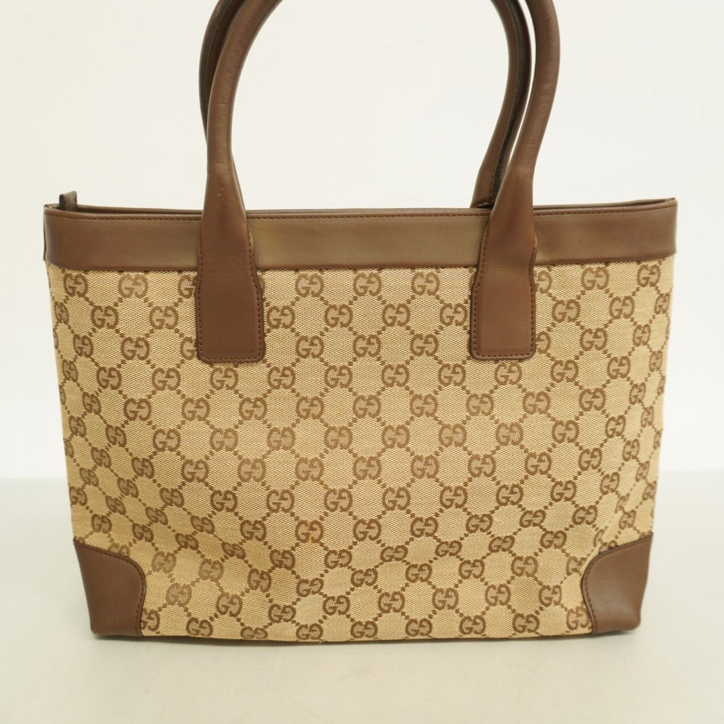 Gucci Beige Brown Canvas Tote Bag