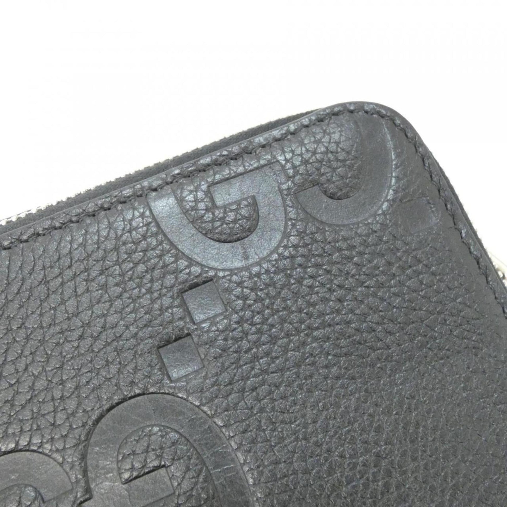 Gucci Black Gg Leather Shoulder Bag