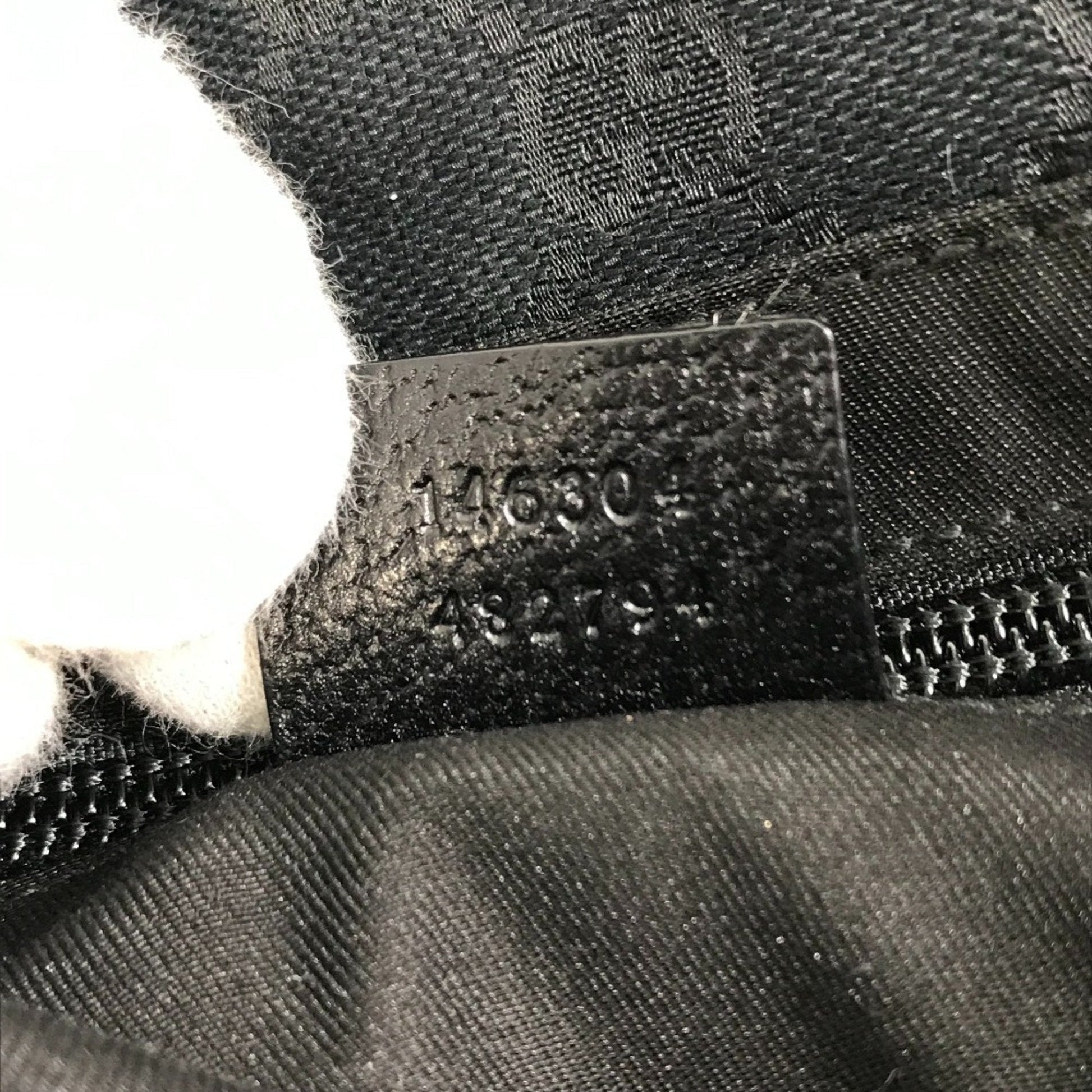 Gucci Black Gg Canvas Leather Fanny Pack