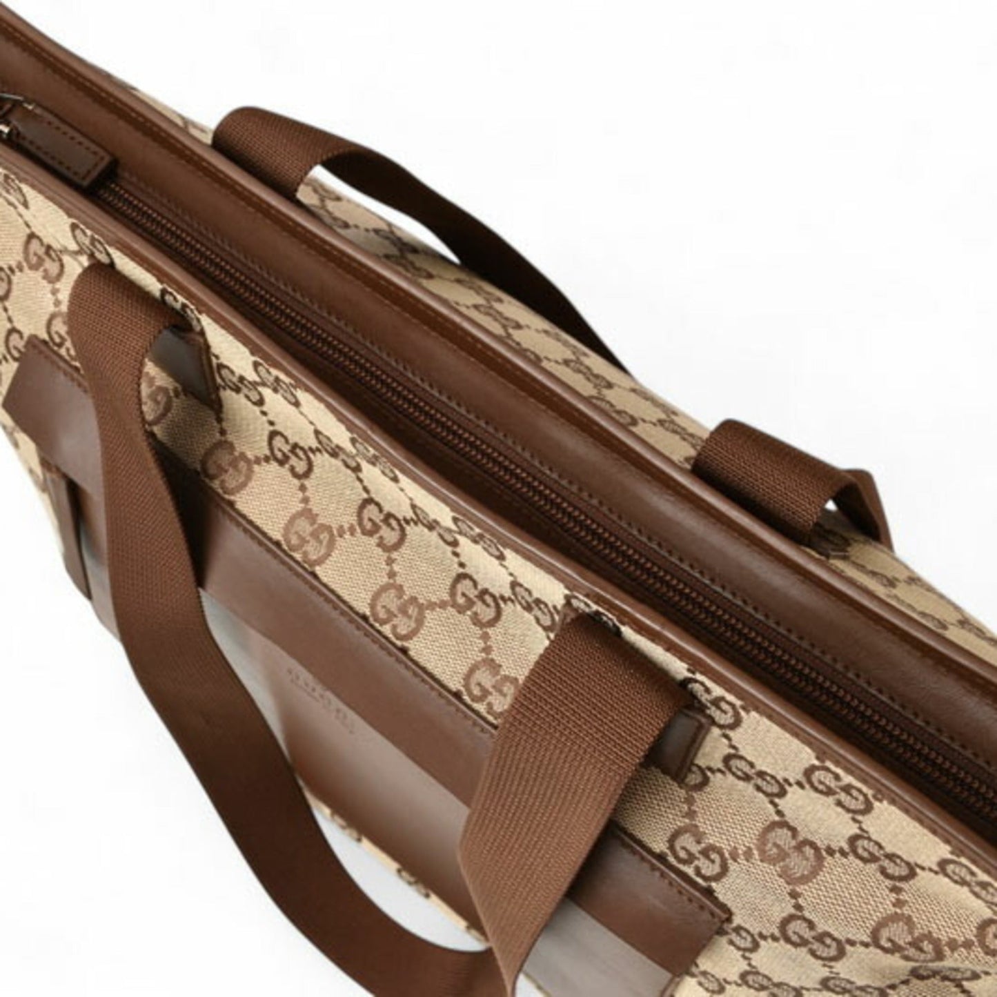 Gucci Brown Gg Beige Gg Canvas Tote Bag