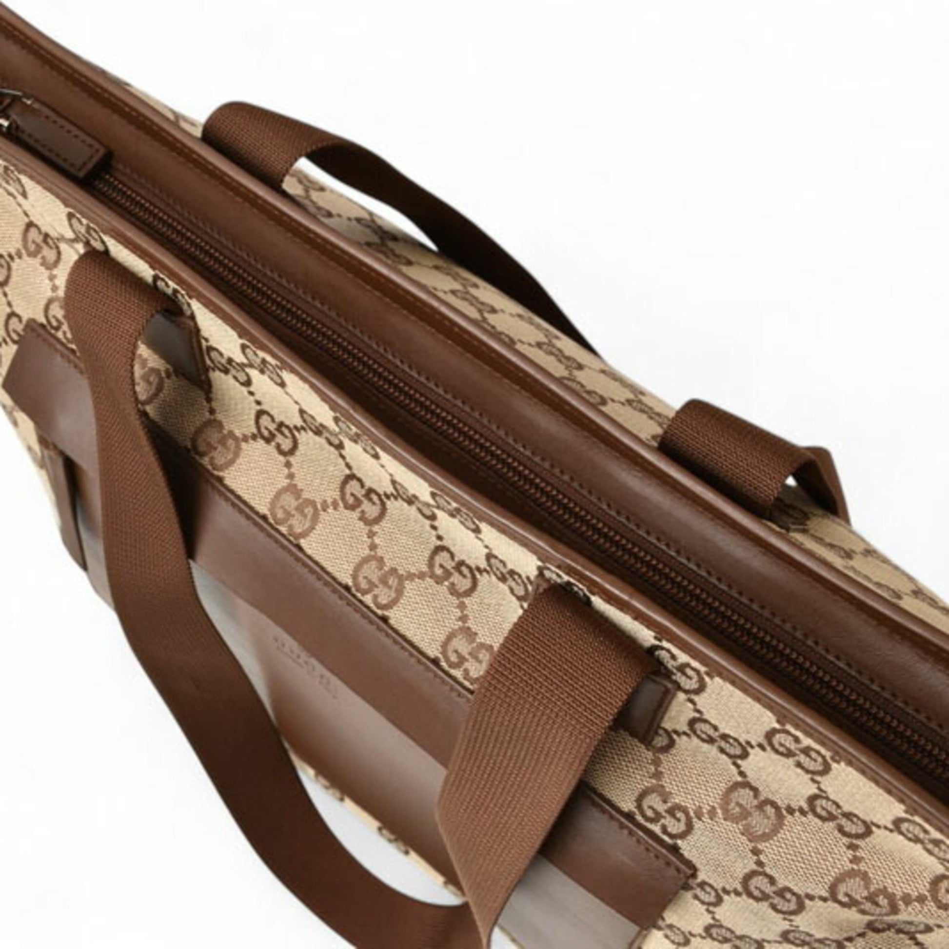 Gucci Brown Gg Beige Gg Canvas Tote Bag