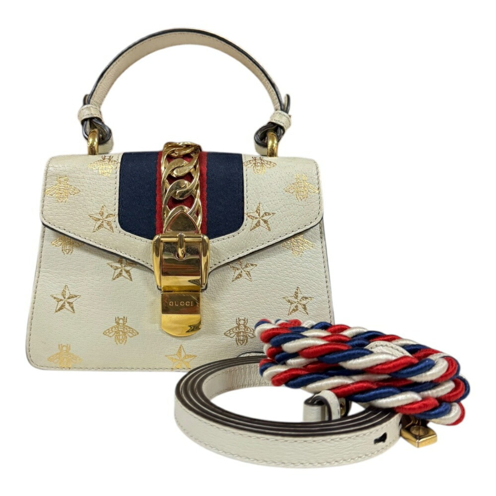 Gucci White Leather Shoulder Bag