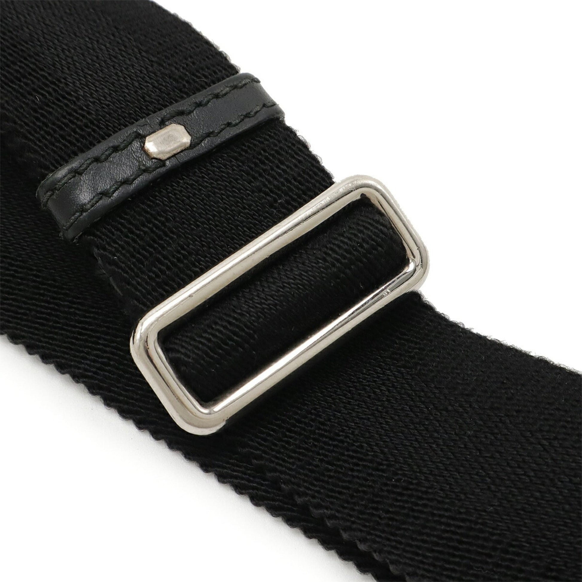 Gucci Black Gray Nylon Leather Shoulder Bag