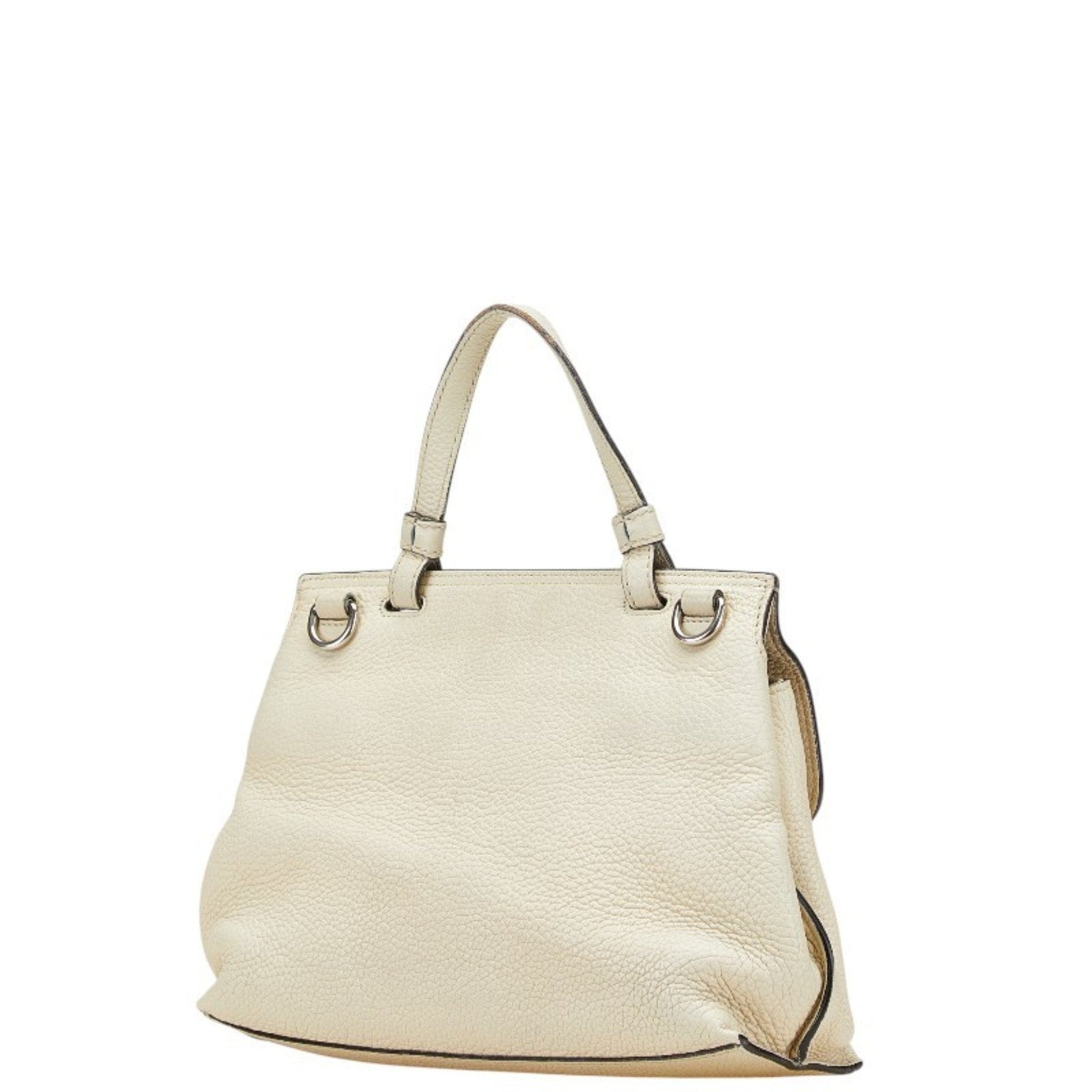 Gucci White Leather Handbag Shoulder Bag
