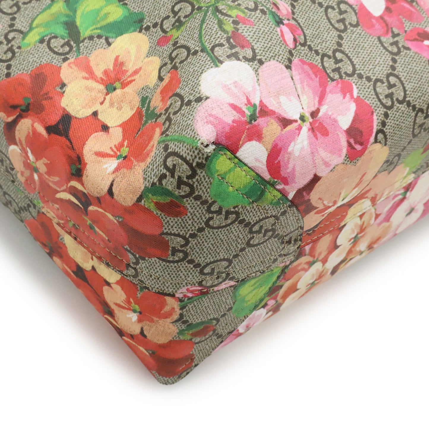 Gucci Gg Blooms Beige Multi-Color Pink Leather Shoulder Bag Tote Bag