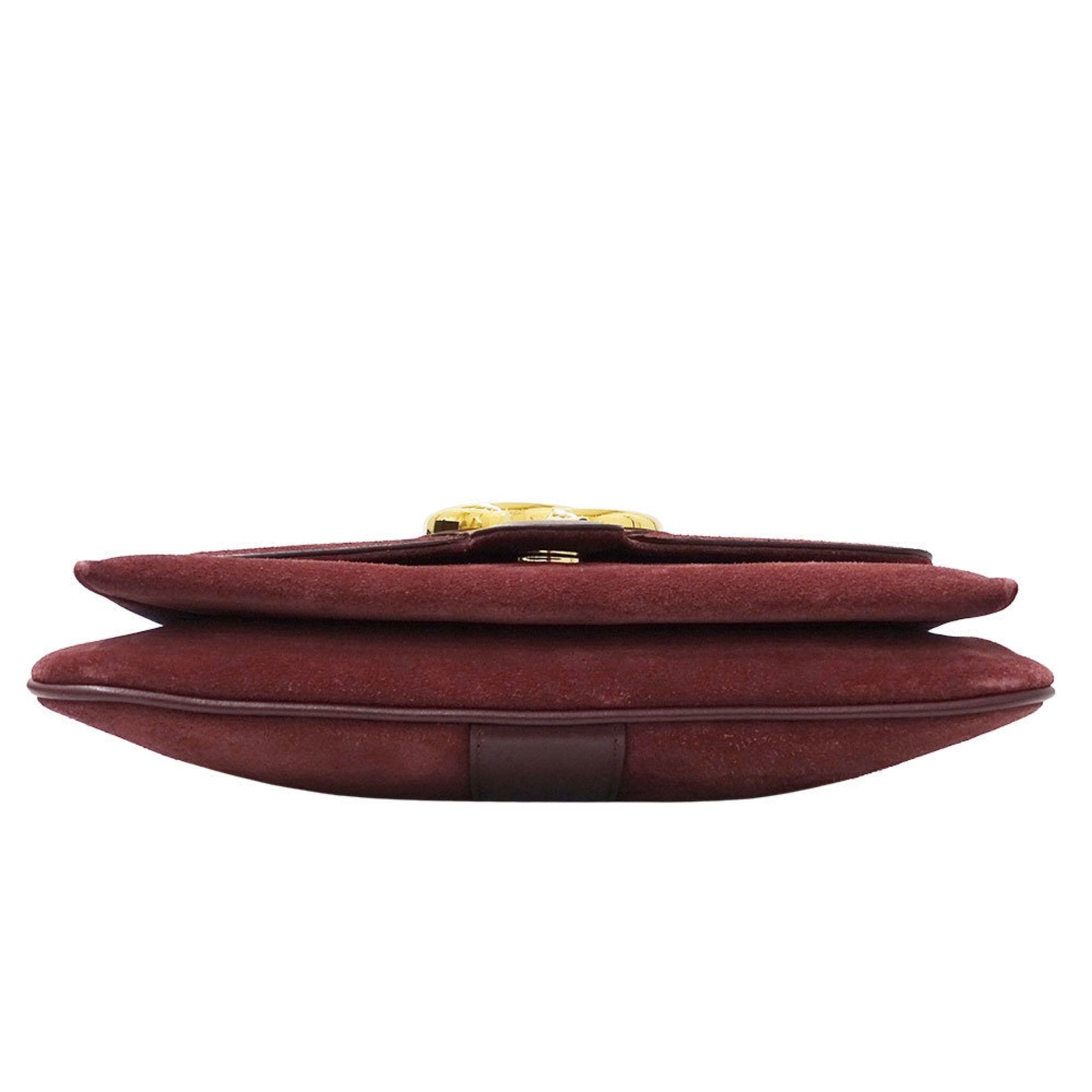 Gucci Bordeaux Suede Shoulder Bag