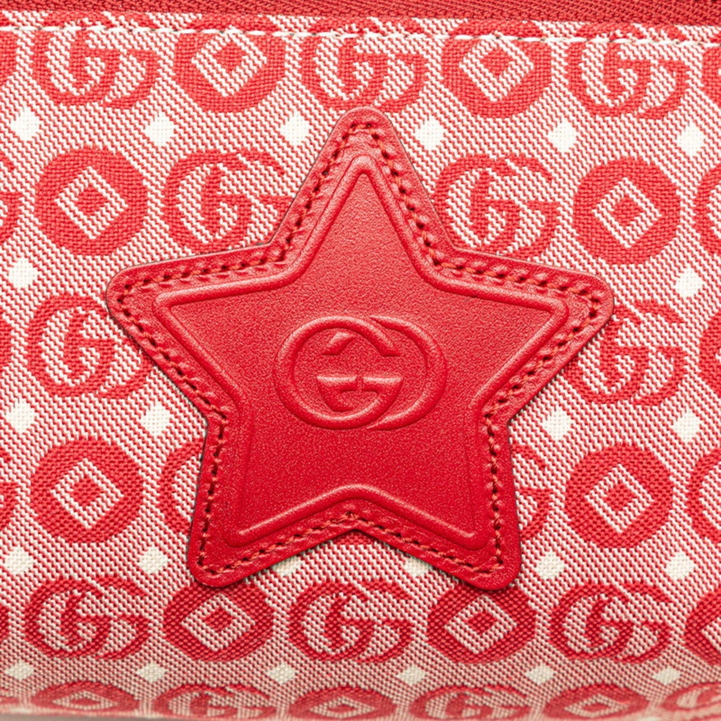 Gucci Red Color Canvas Leather Sling Bag