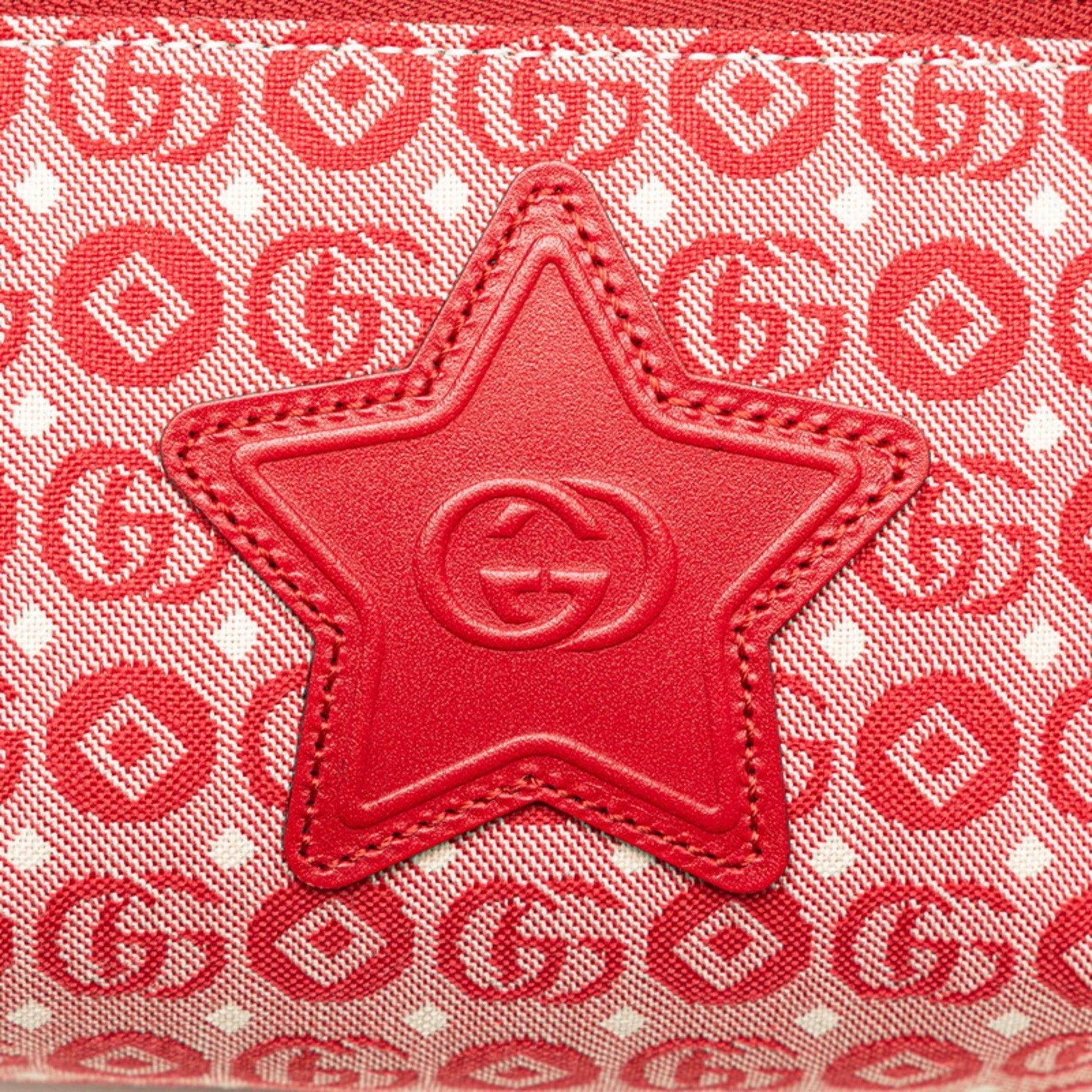 Gucci Red Color Canvas Leather Sling Bag