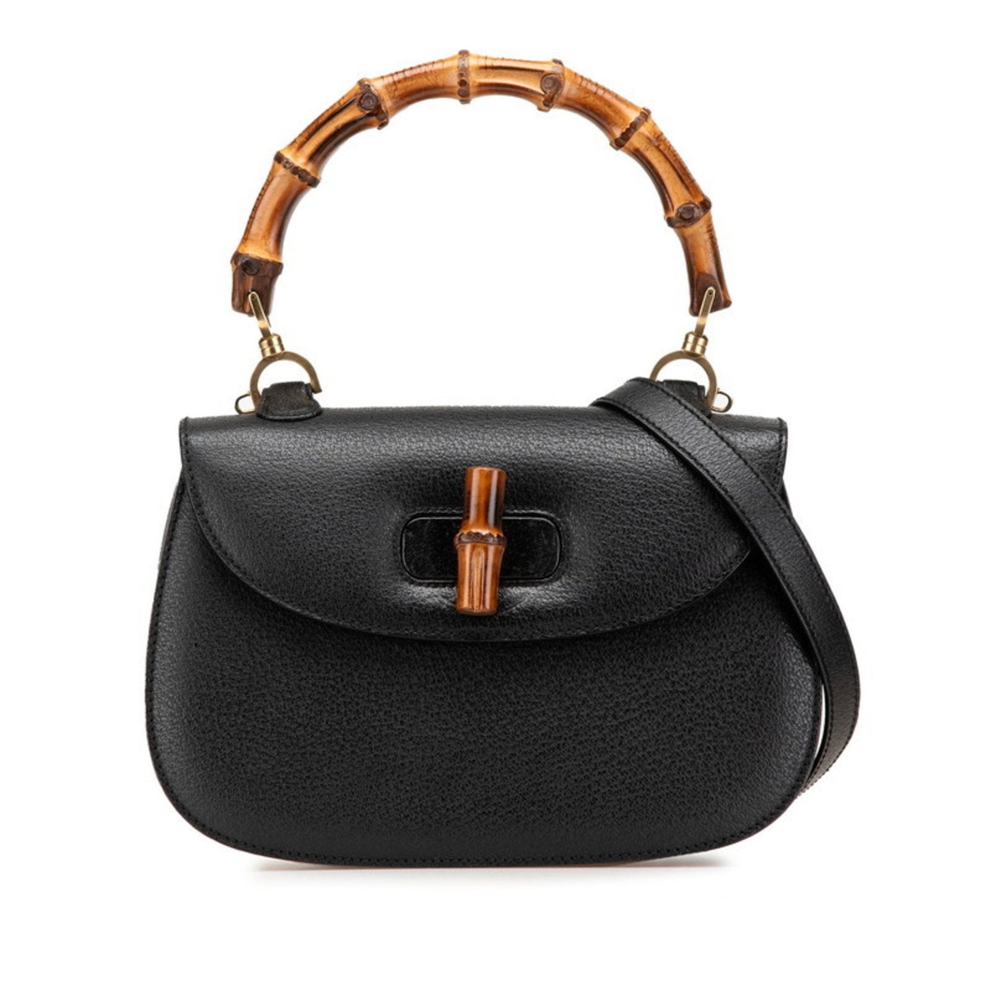 Gucci Black Leather Handbag Shoulder Bag