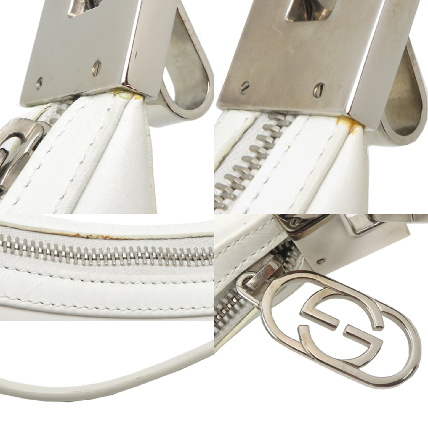 Gucci White Leather Shoulder Bag