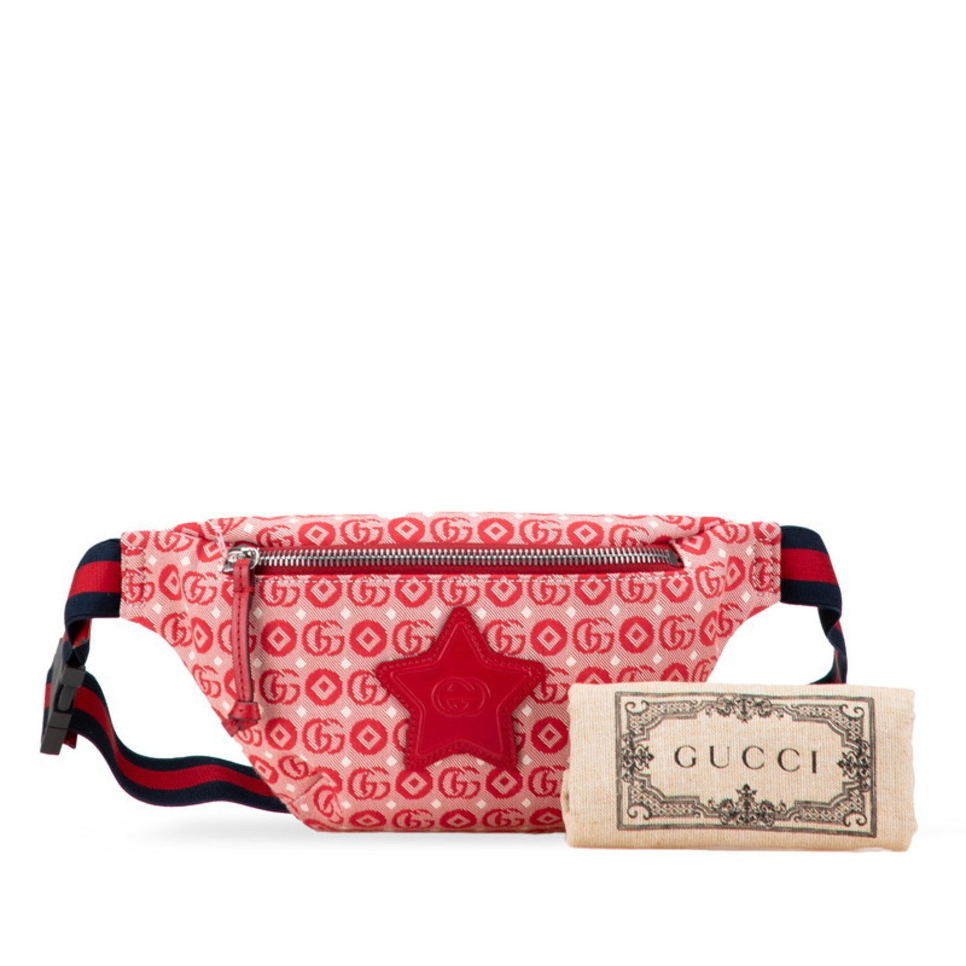 Gucci Red Color Canvas Leather Sling Bag