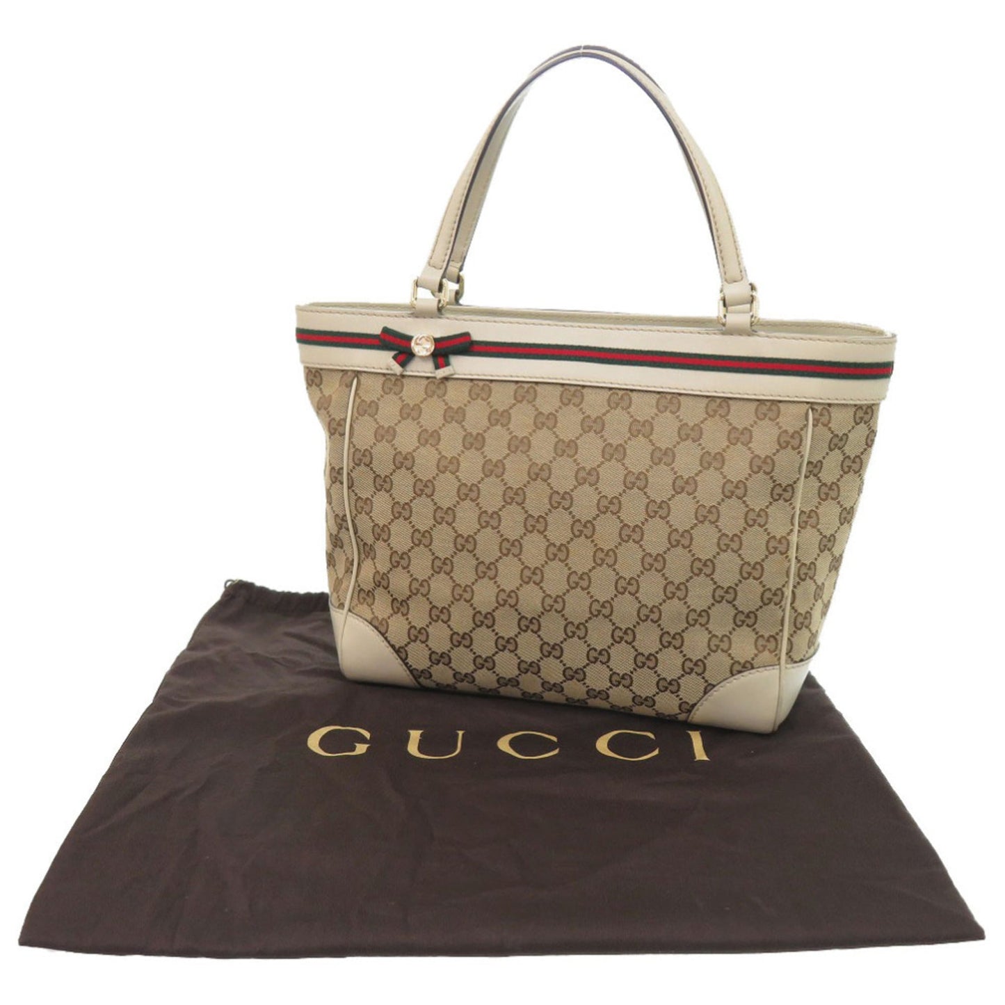 Gucci Beige Gg Canvas Tote Bag