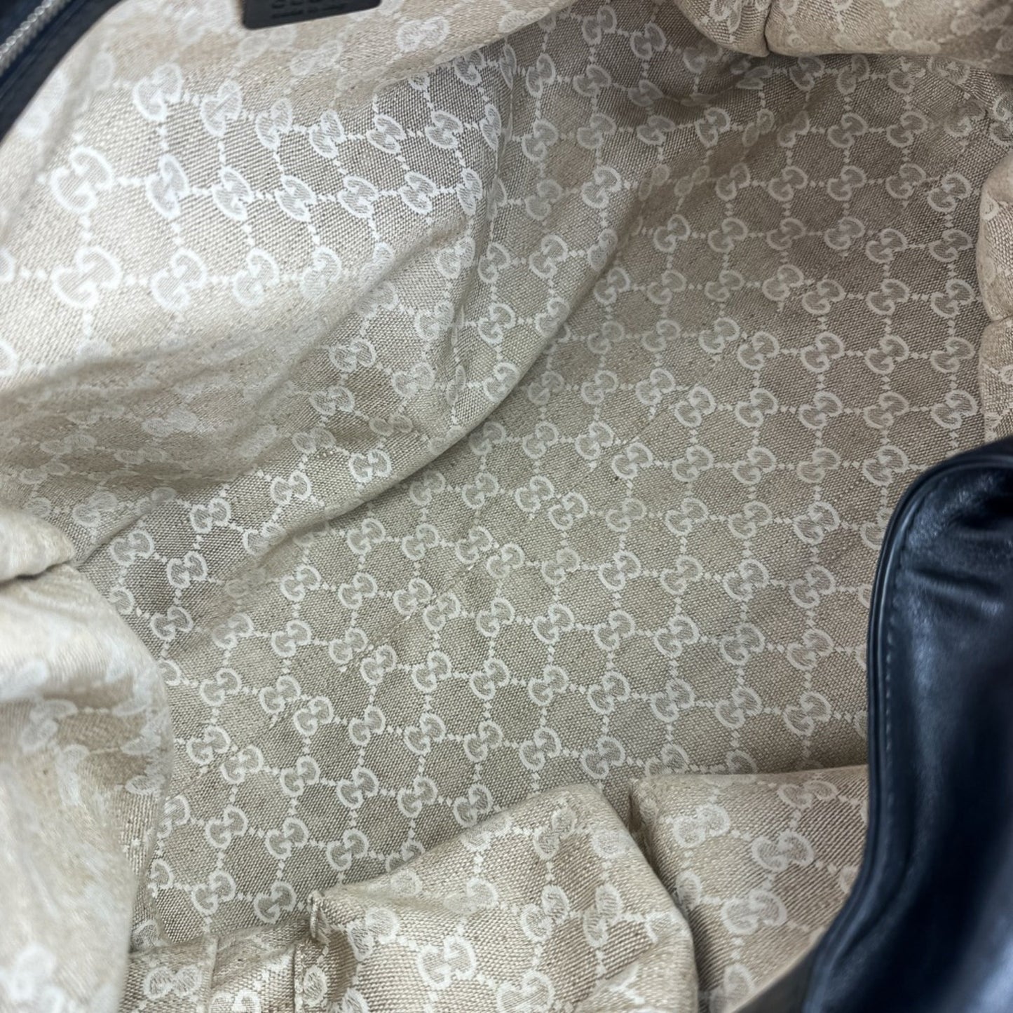 Gucci Black Leather Tote Bag