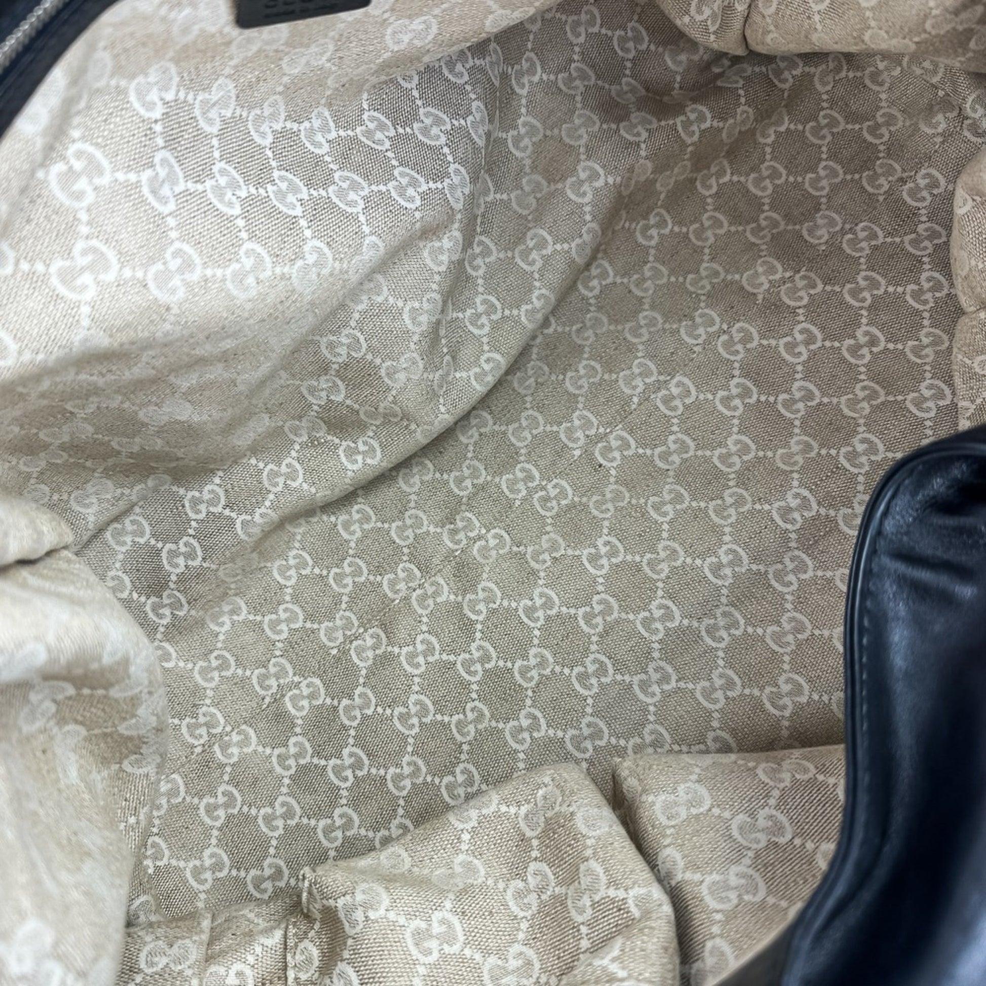 Gucci Black Leather Tote Bag
