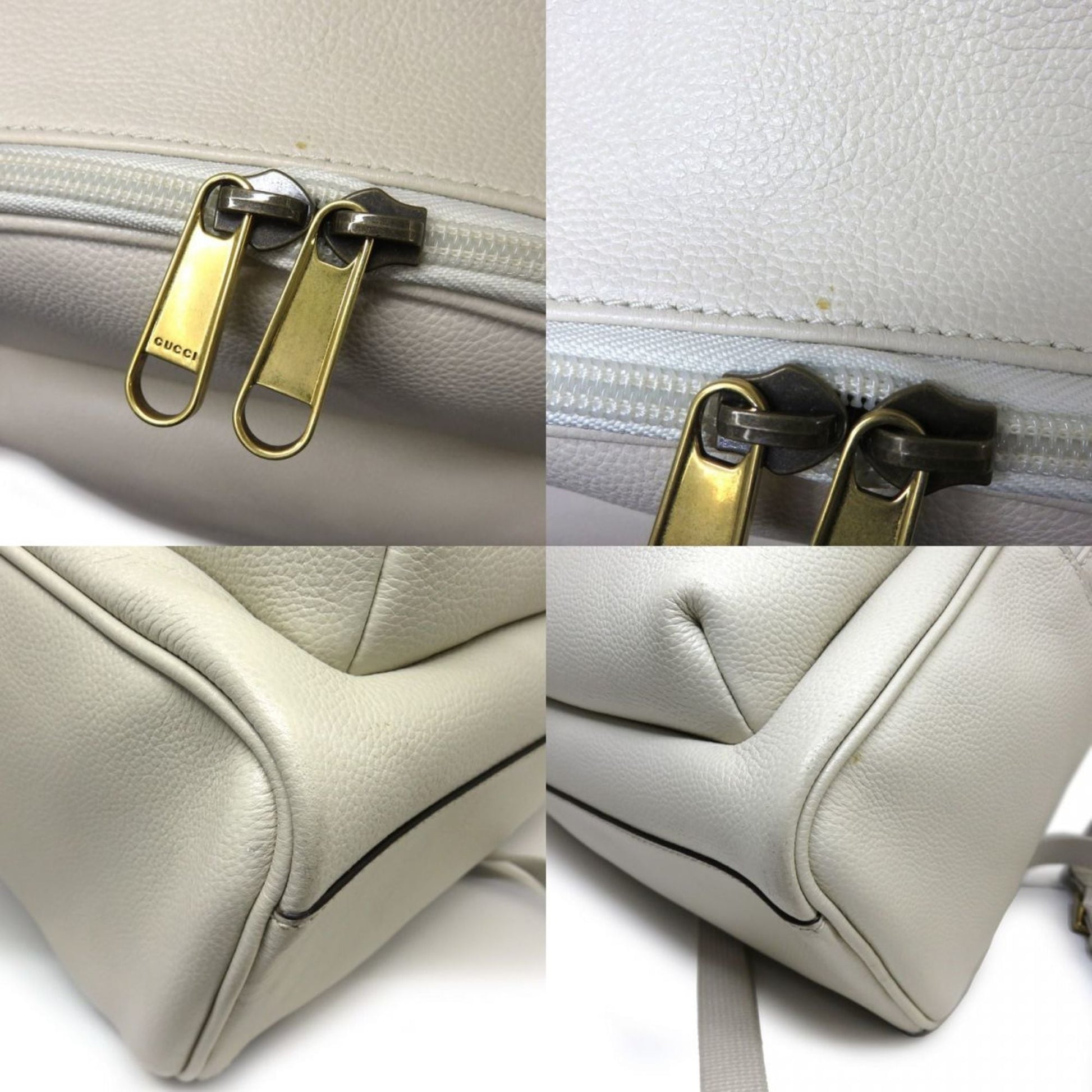 Gucci White Leather Backpack