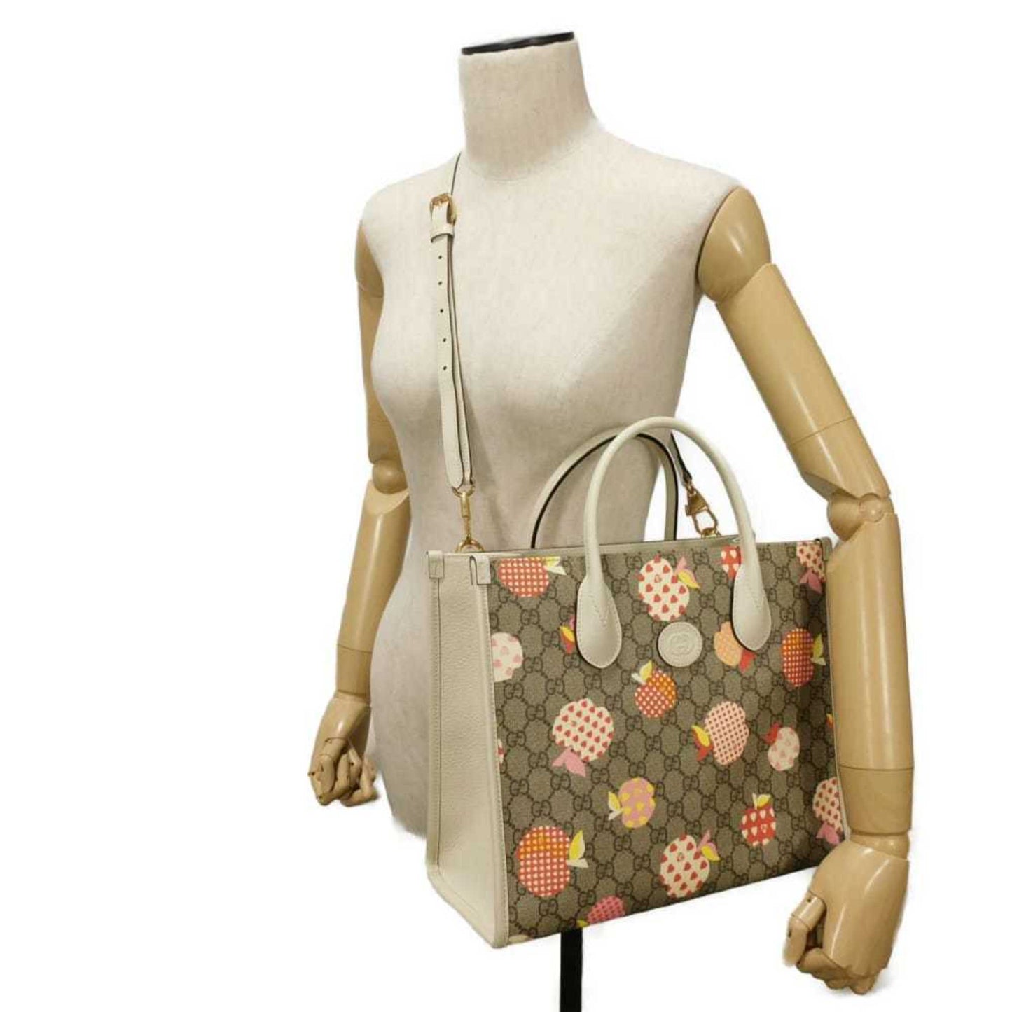 Gucci Beige Gg Supreme Leather Shoulder Bag Tote Bag