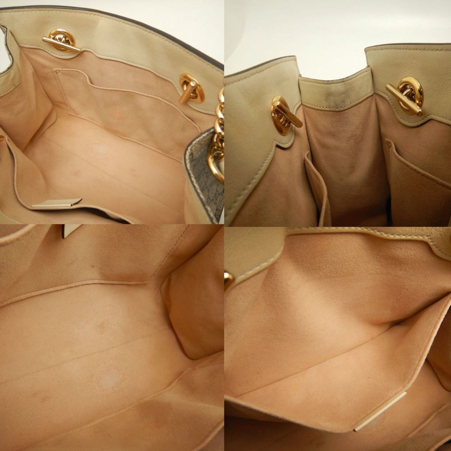 Gucci Padlock Beige Ivory Gg Supreme Tote Bag
