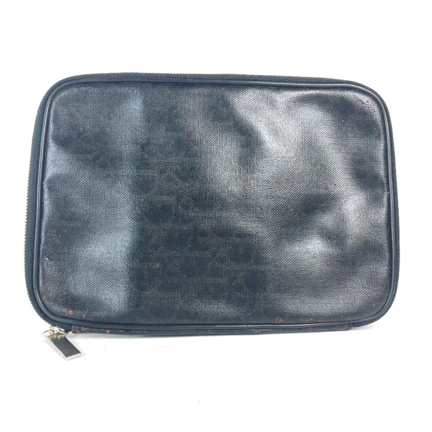 Dior Handbag Christian Pvc Clutch Bag Pouch Black
