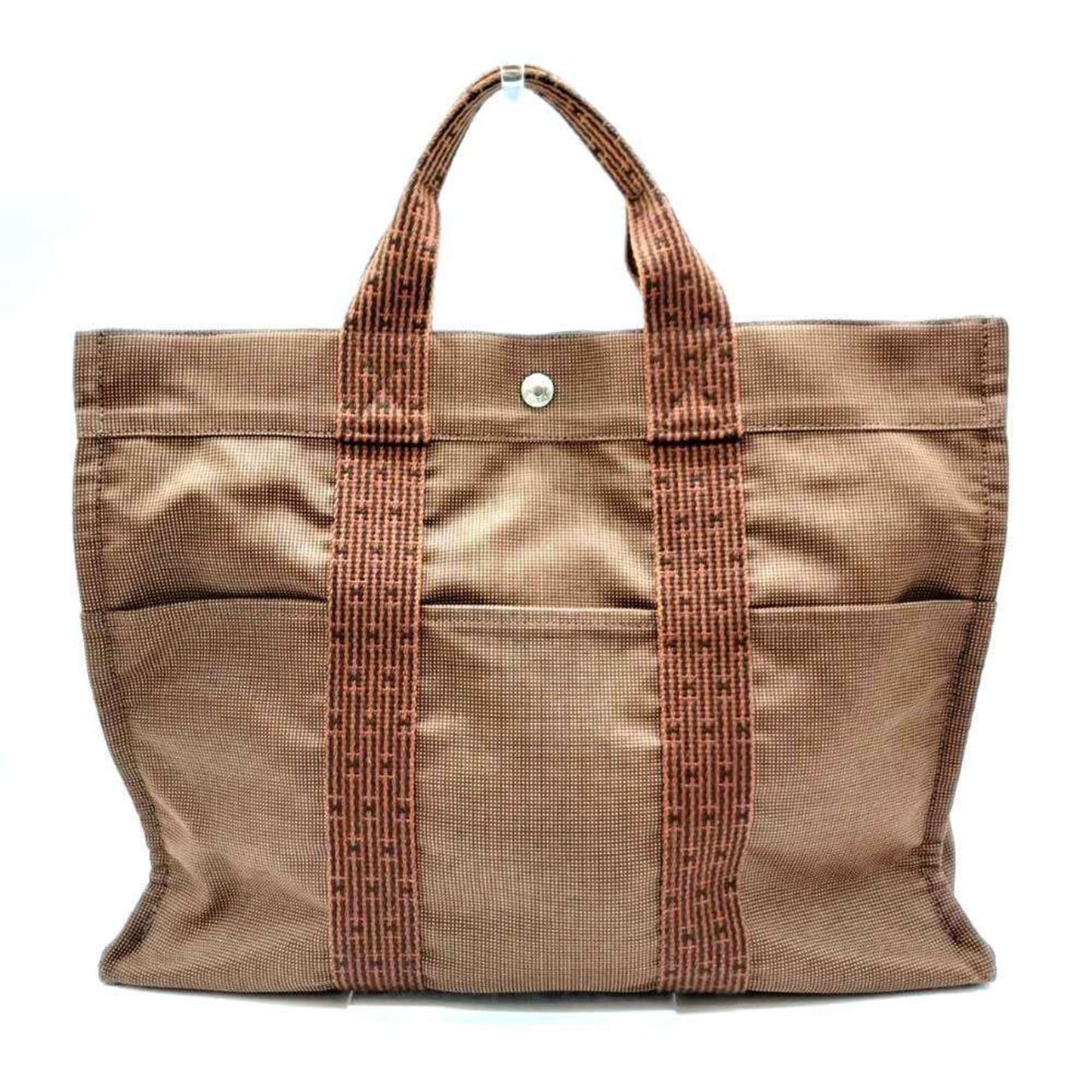 Hermes Her Line Handbag Tote Bag Canvas Brown Tote Bag 1