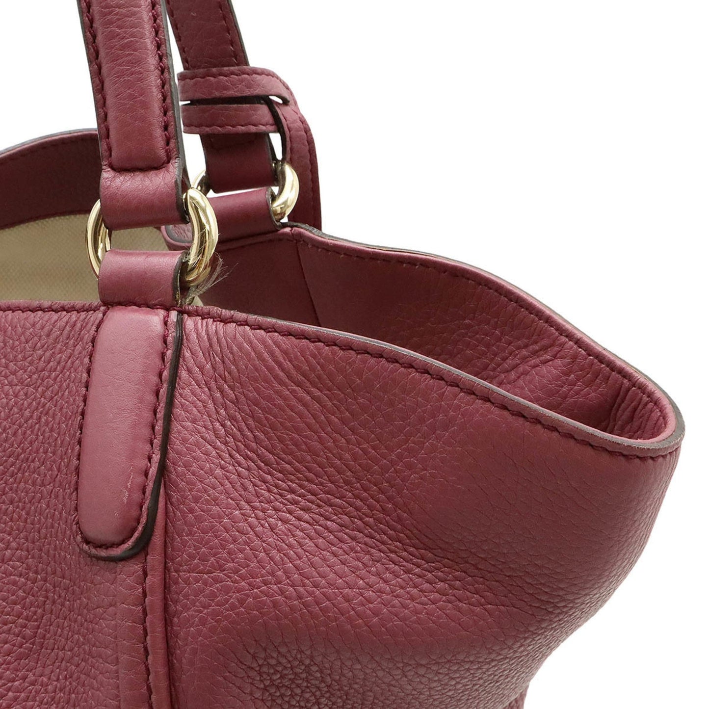 Gucci Pink Purple Leather Shoulder Bag Tote Bag