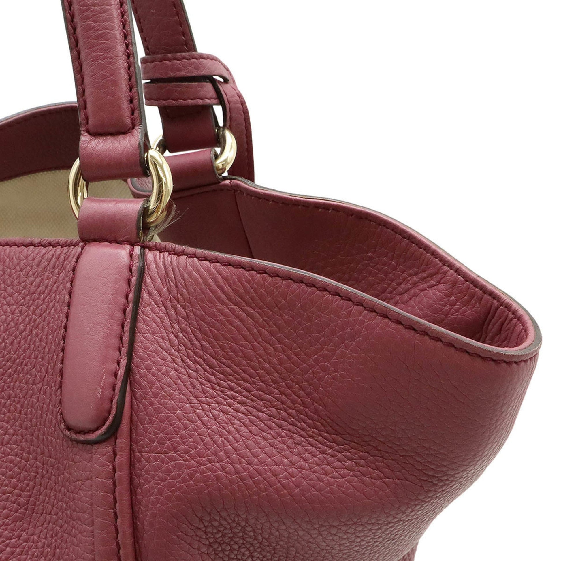Gucci Pink Purple Leather Shoulder Bag Tote Bag