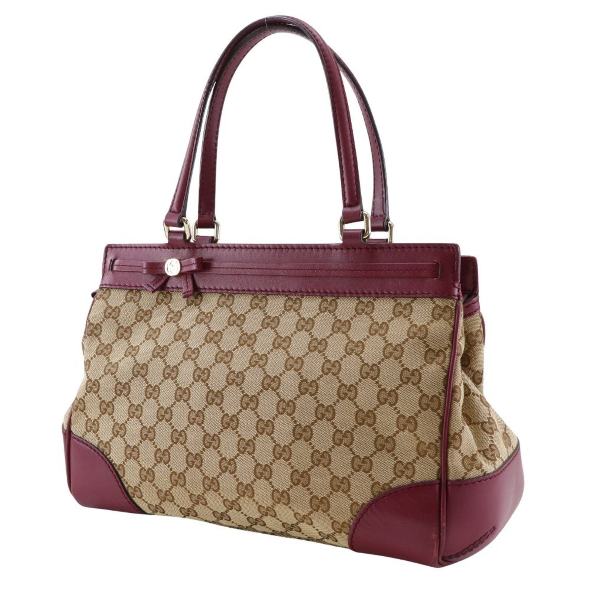 Gucci Red Color Gg Canvas Tote Bag