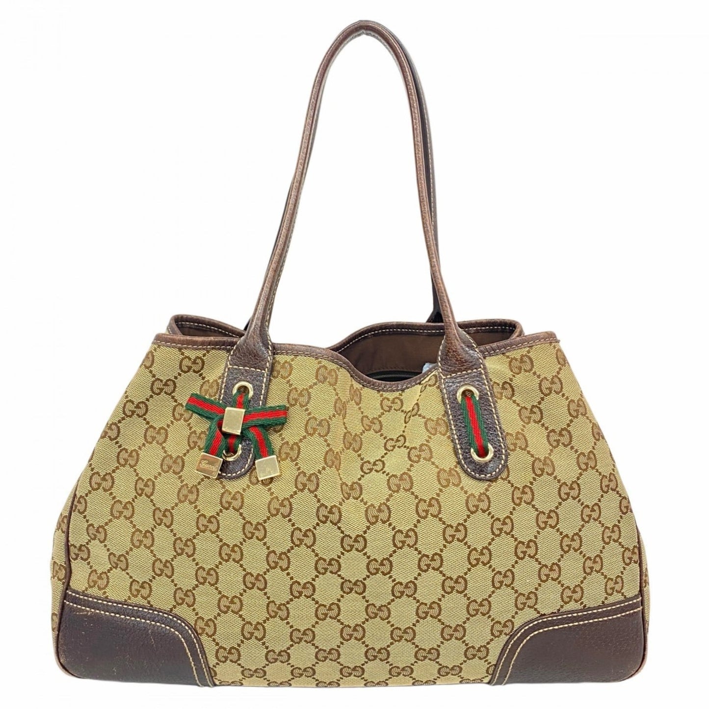 Gucci Beige Brown Canvas Tote Bag
