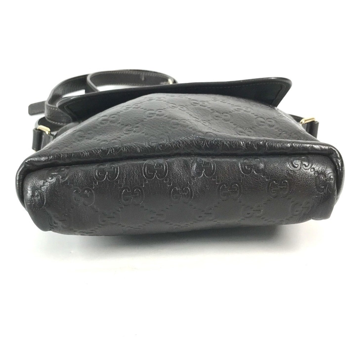 Gucci Dark Brown Leather Pochette Shoulder Bag