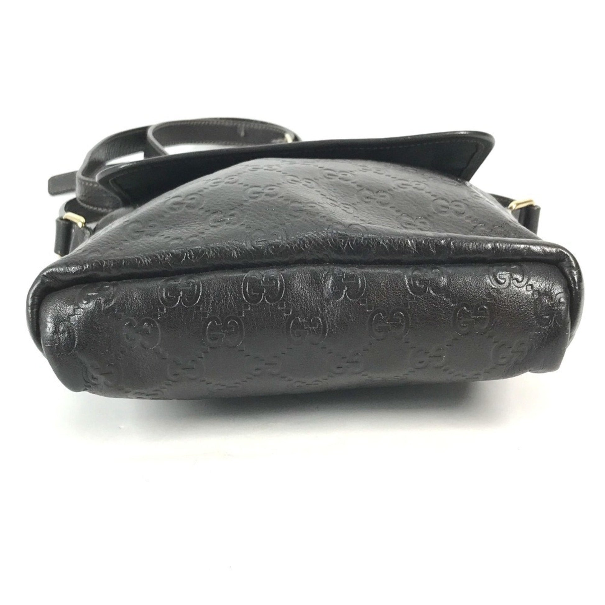 Gucci Dark Brown Leather Pochette Shoulder Bag