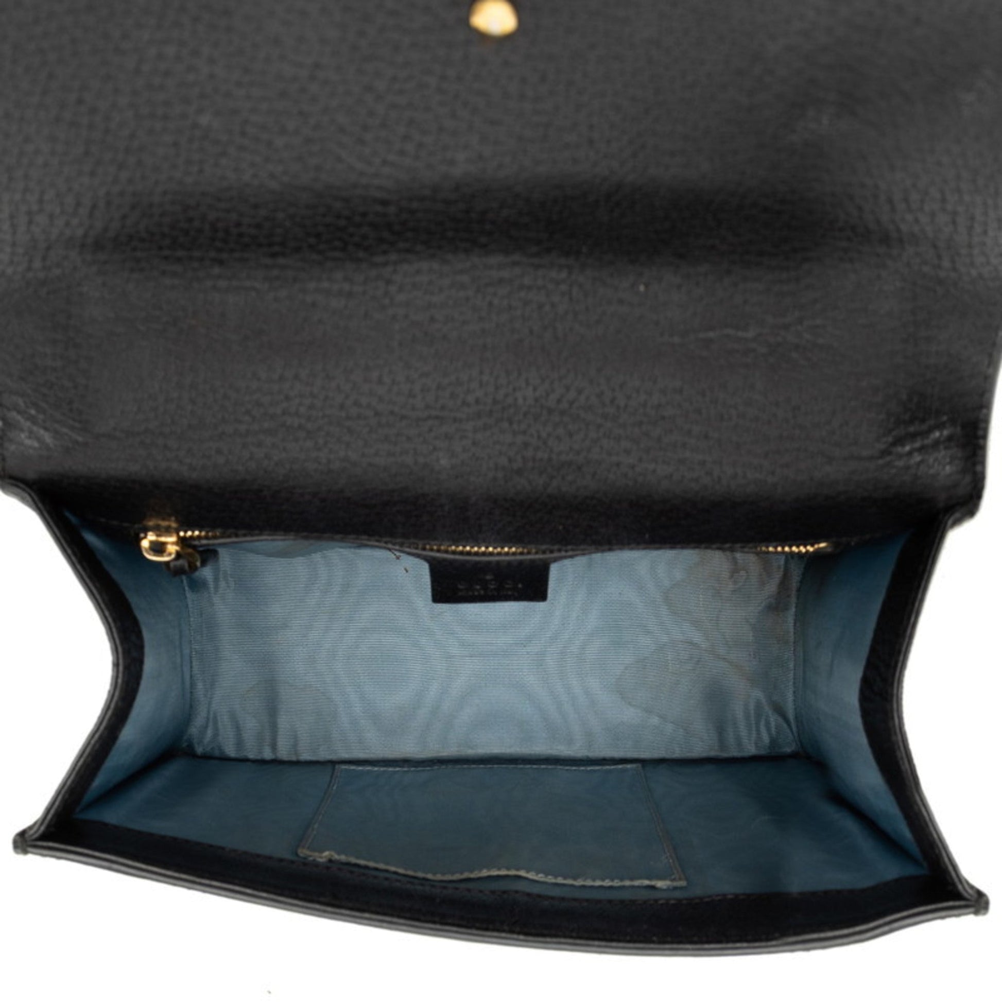 Gucci Black Multi-Color Leather Handbag