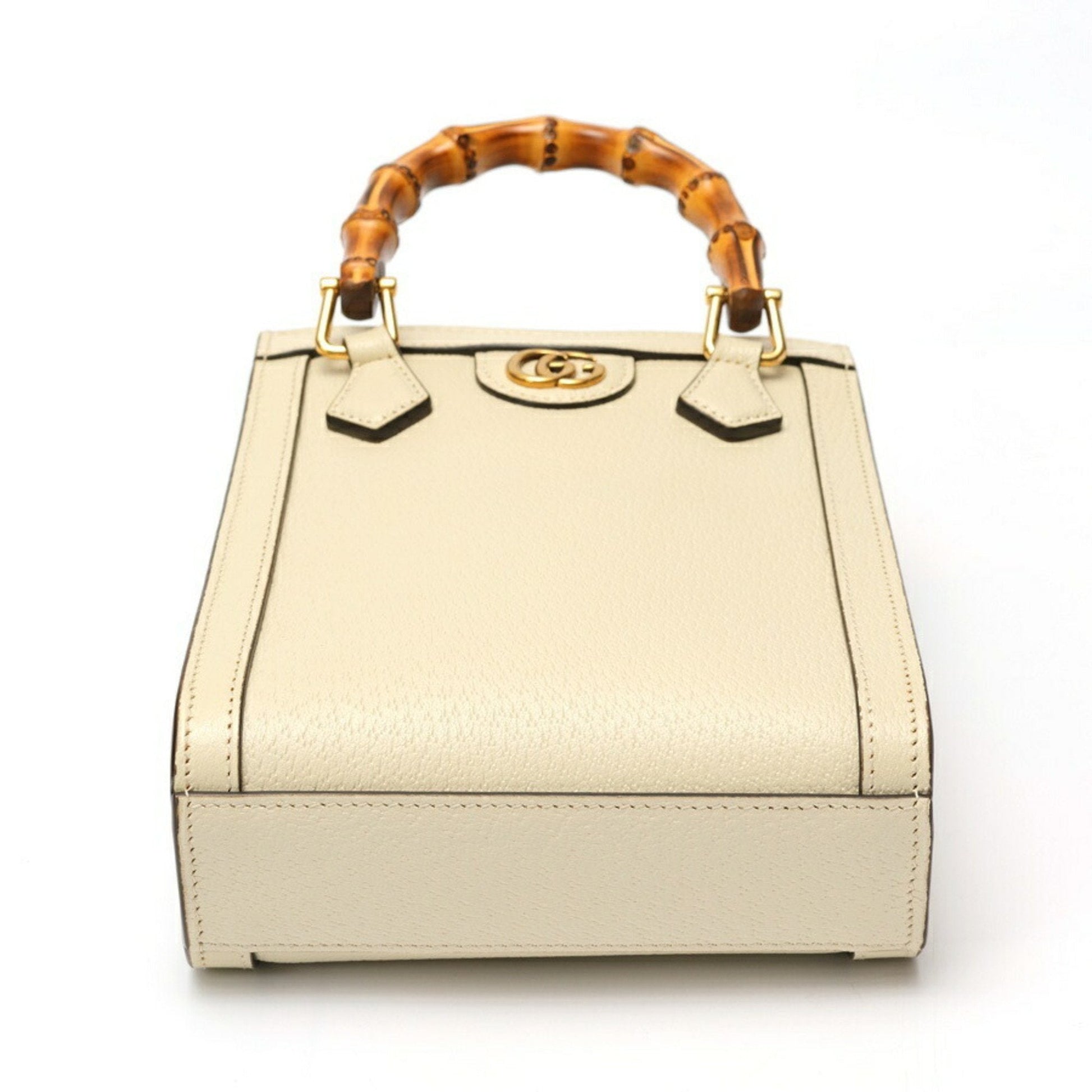 Gucci White Leather Shoulder Bag Tote Bag