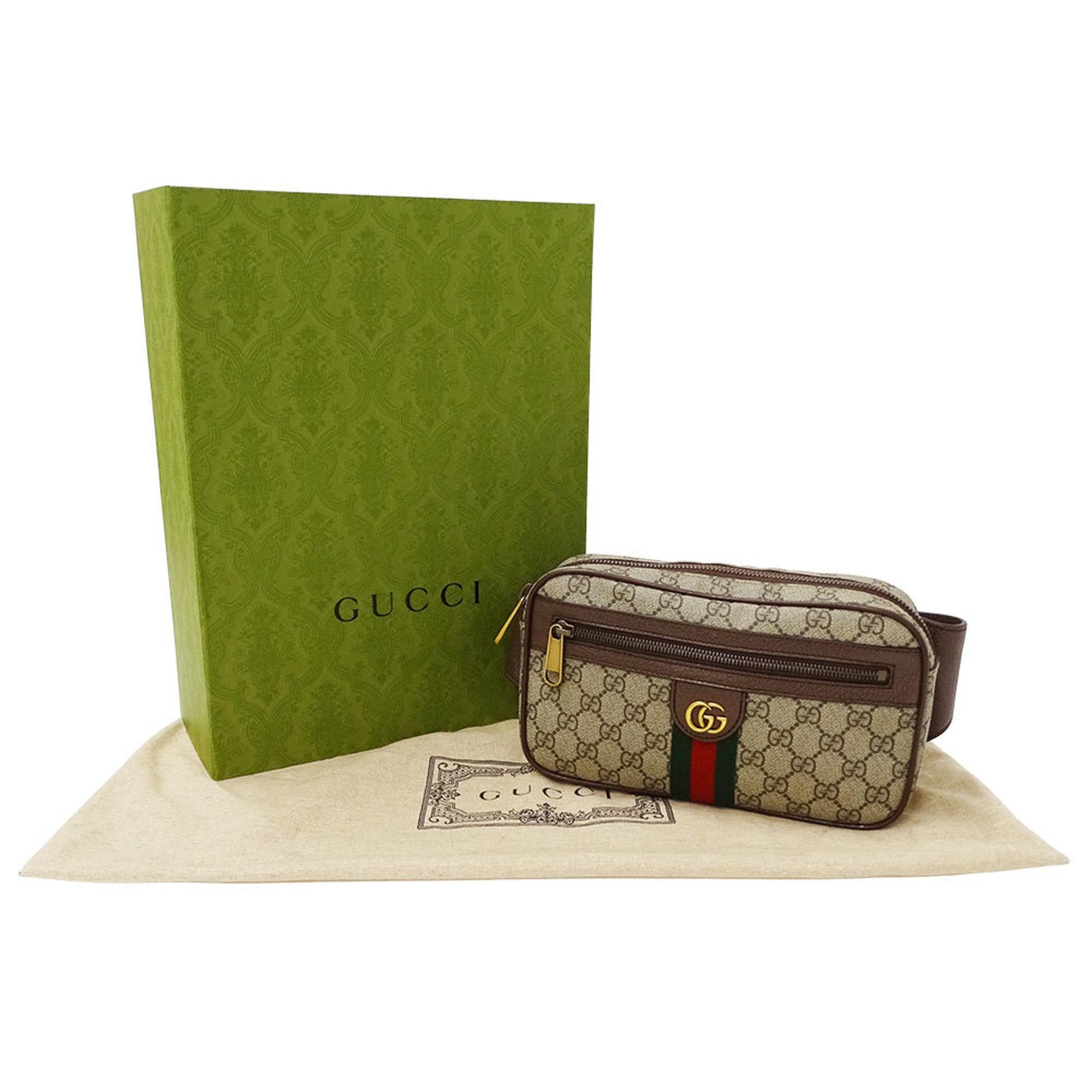 Gucci Brown Gg Supreme Canvas Fanny Pack Sling Bag