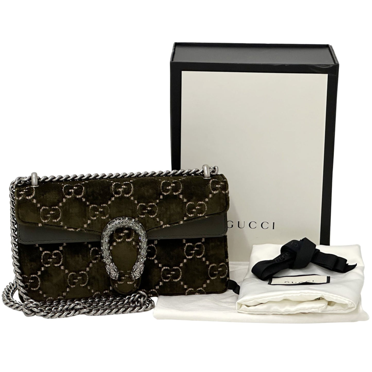 Gucci Khaki Suede Leather Shoulder Bag