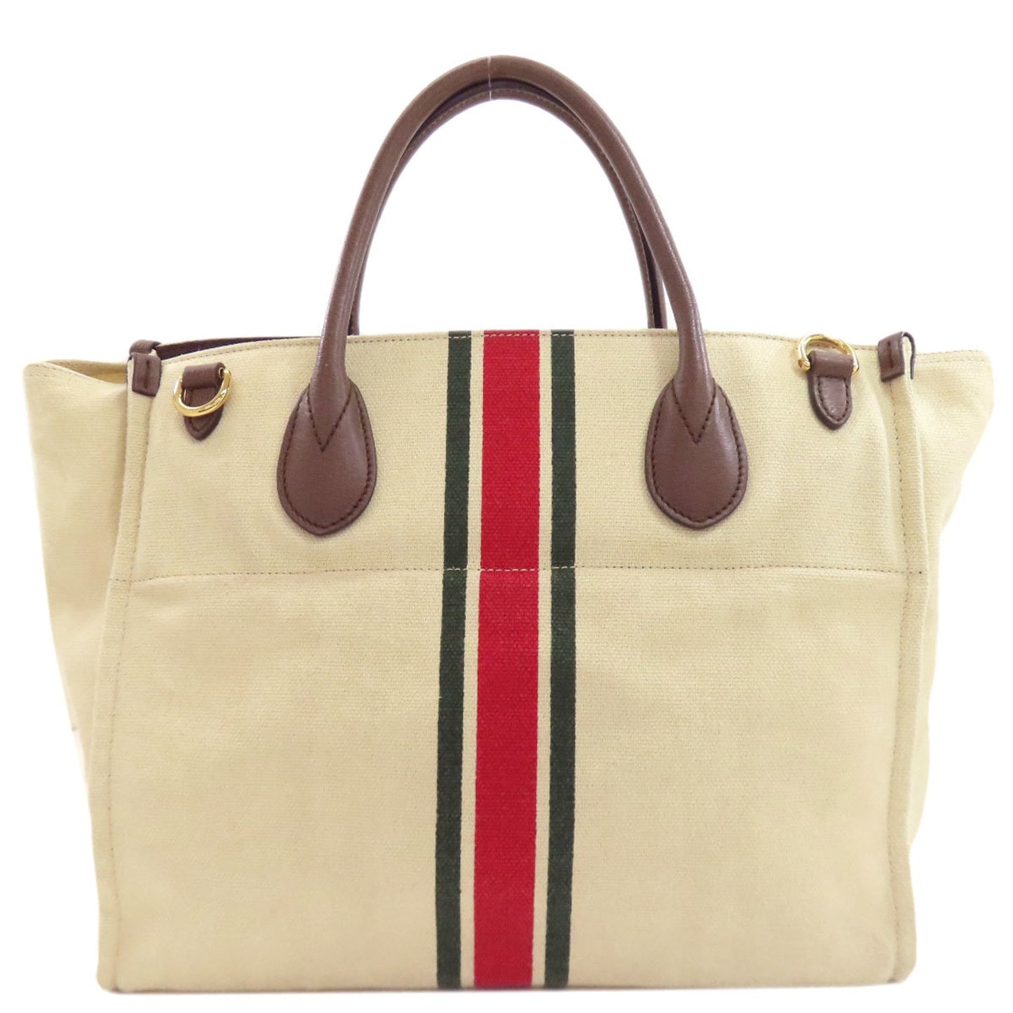 Gucci Beige Brown Canvas Handbag