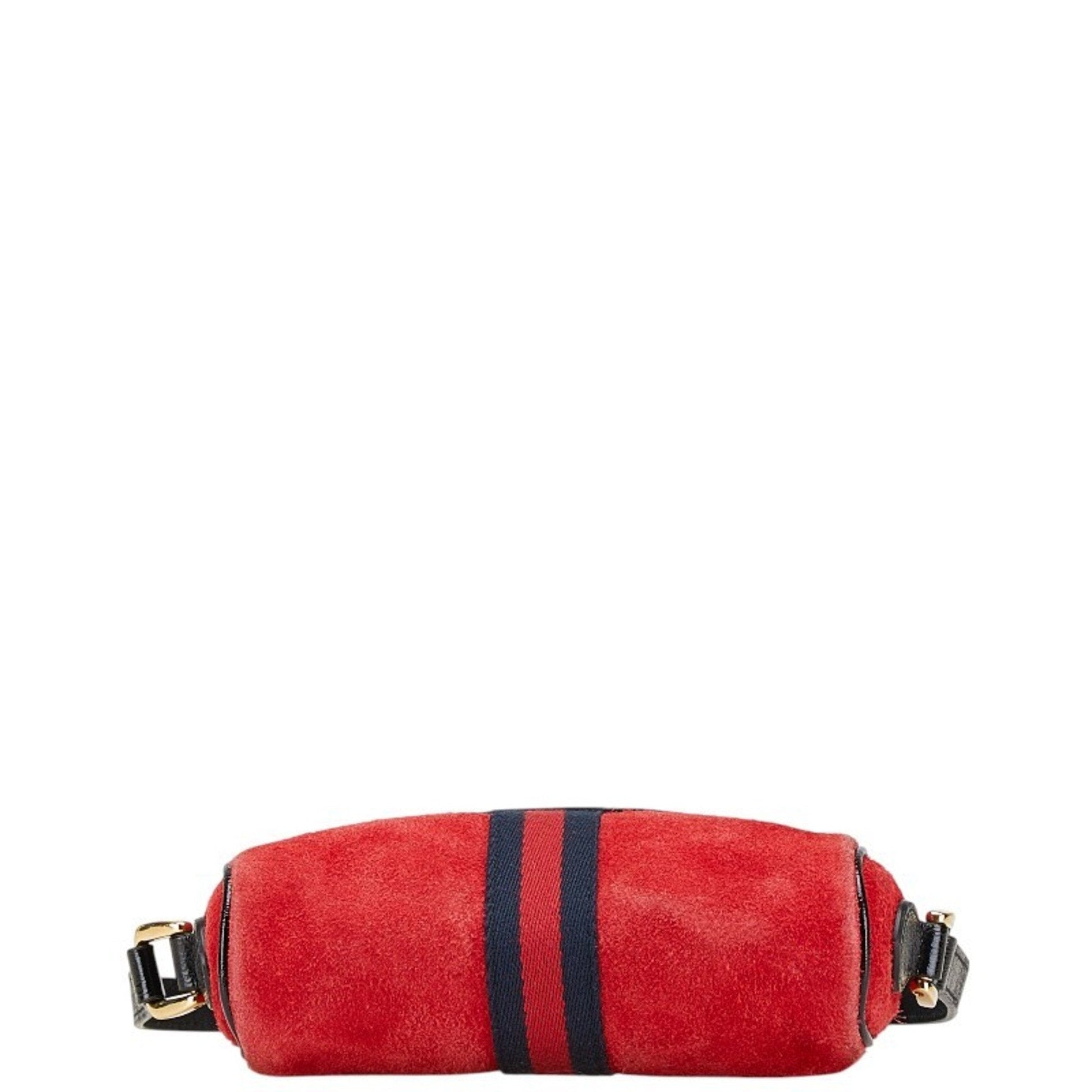 Gucci Multi-Color Red Color Suede Leather Shoulder Bag