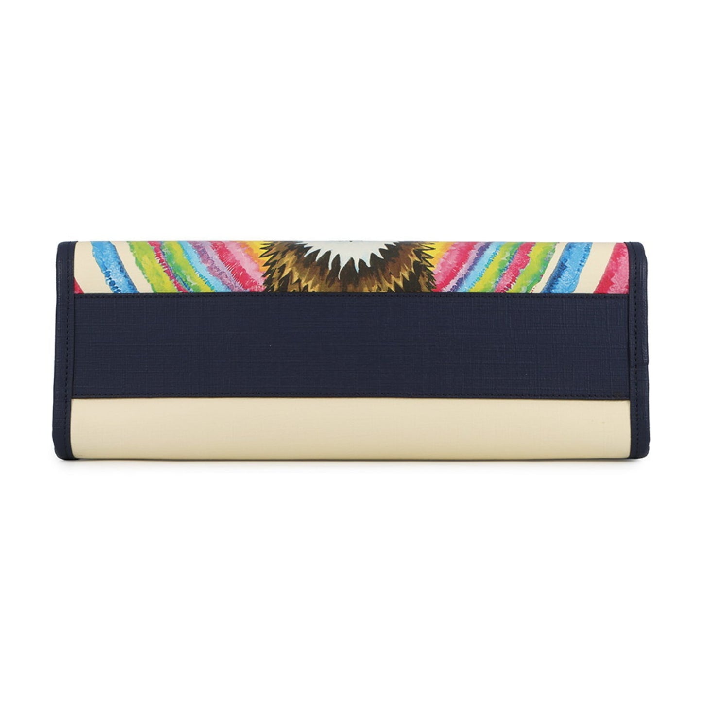 Gucci Ivory Multi-Color Navy Leather Shoulder Bag Tote Bag