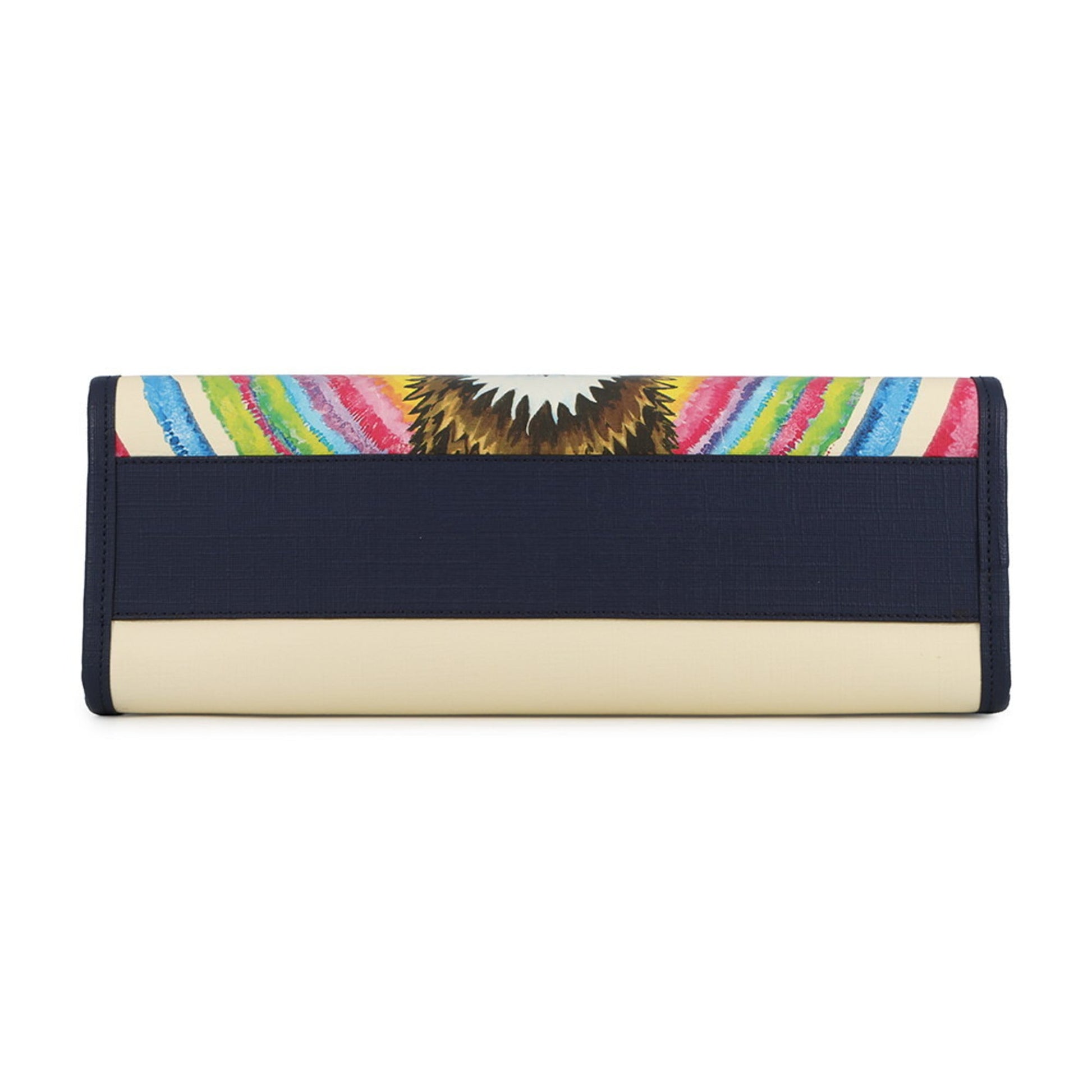 Gucci Ivory Multi-Color Navy Leather Shoulder Bag Tote Bag